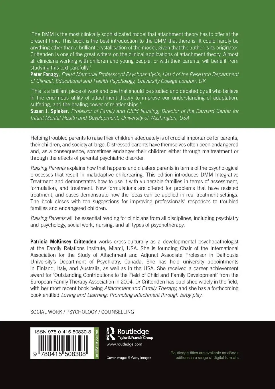 Rückseite: 9780415508308 | Raising Parents | Attachment, Representation, and Treatment | Buch