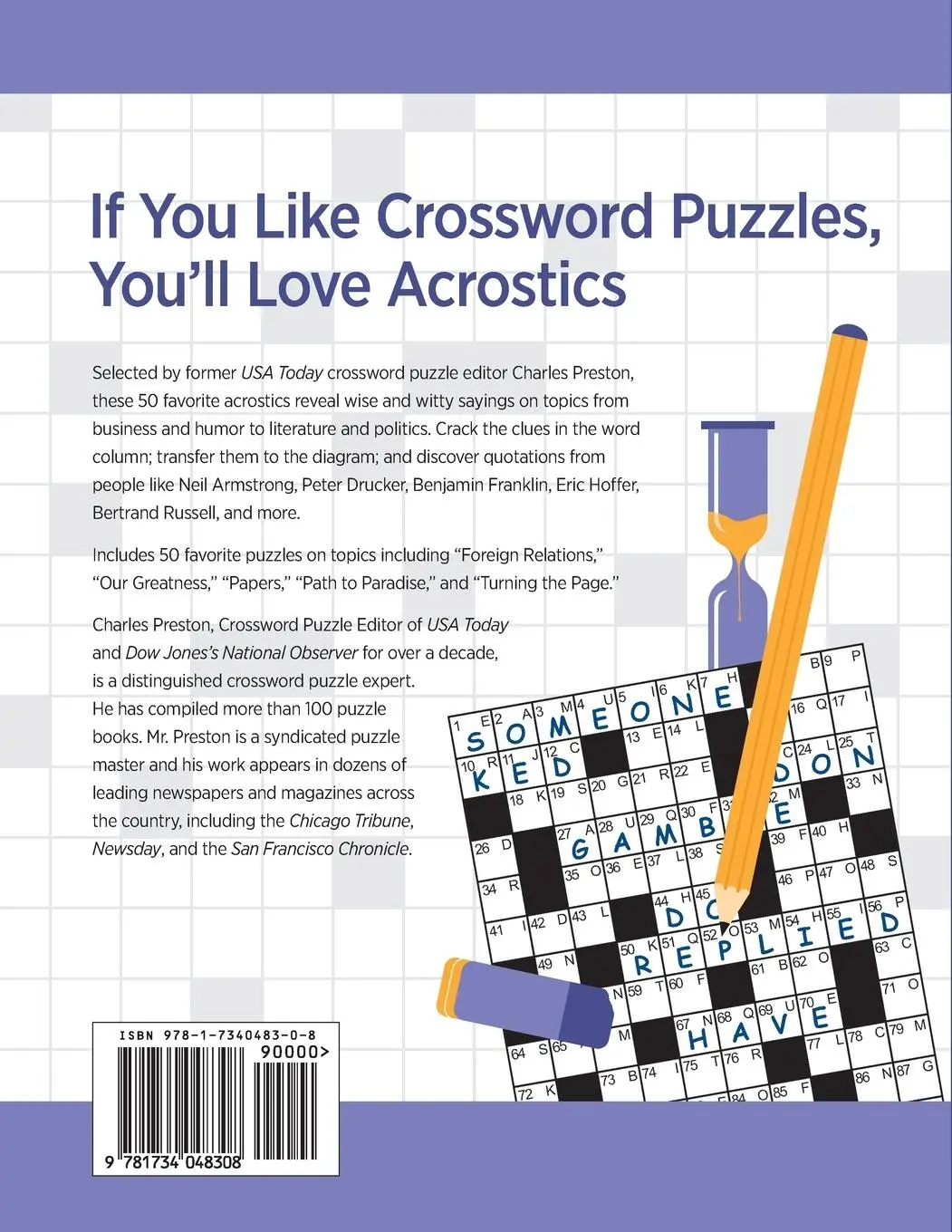 Rückseite: 9781734048308 | Quote Acrostic Favorites | Features 50 Rewarding Puzzles | Preston