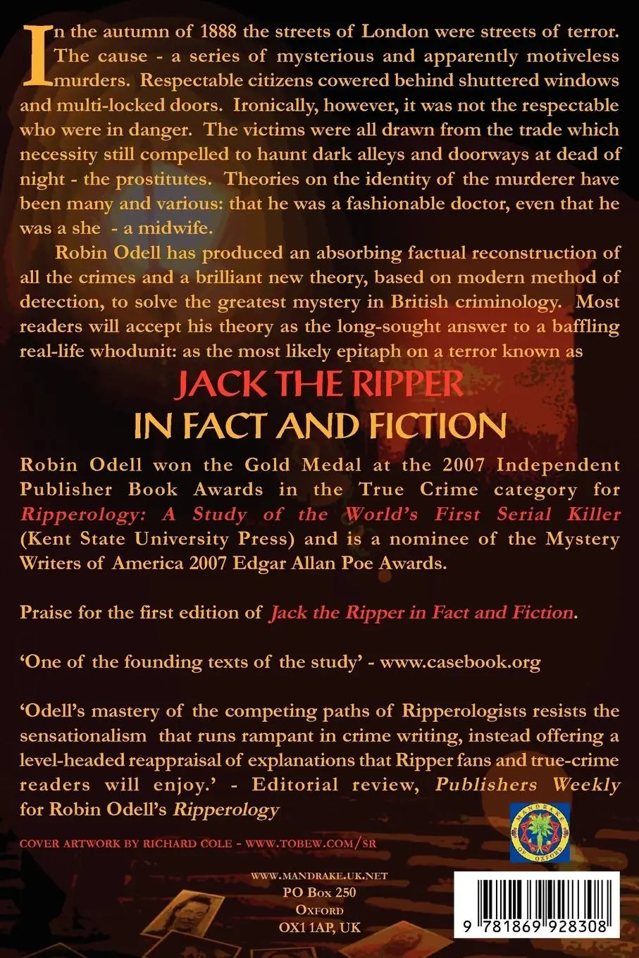 Rückseite: 9781869928308 | Jack the Ripper in Fact and Fiction | Robin Odell | Taschenbuch | 2008