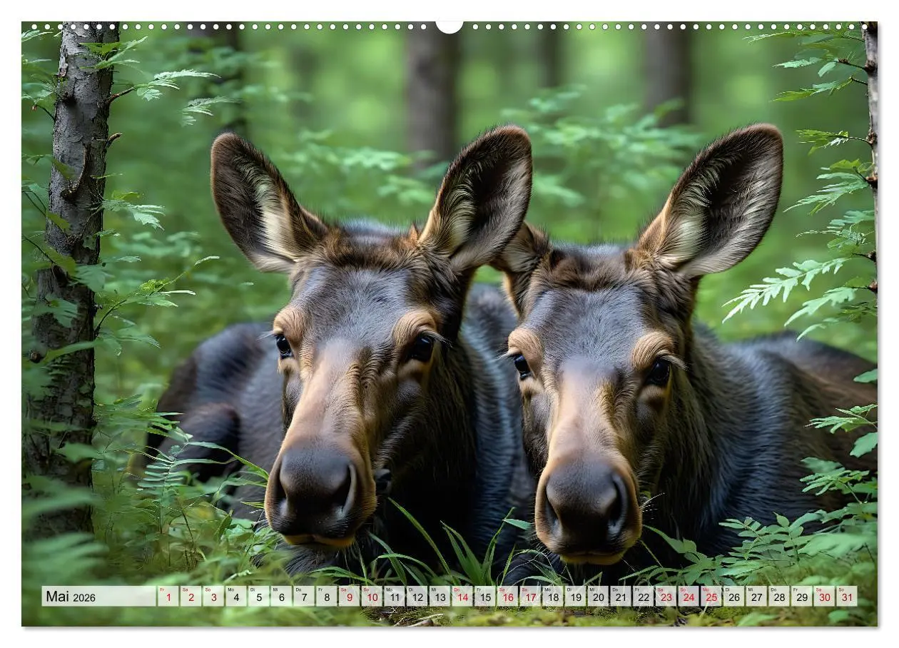 Bild: 9783457408308 | Im magischen Reich der Elche (Wandkalender 2026 DIN A2 quer),...