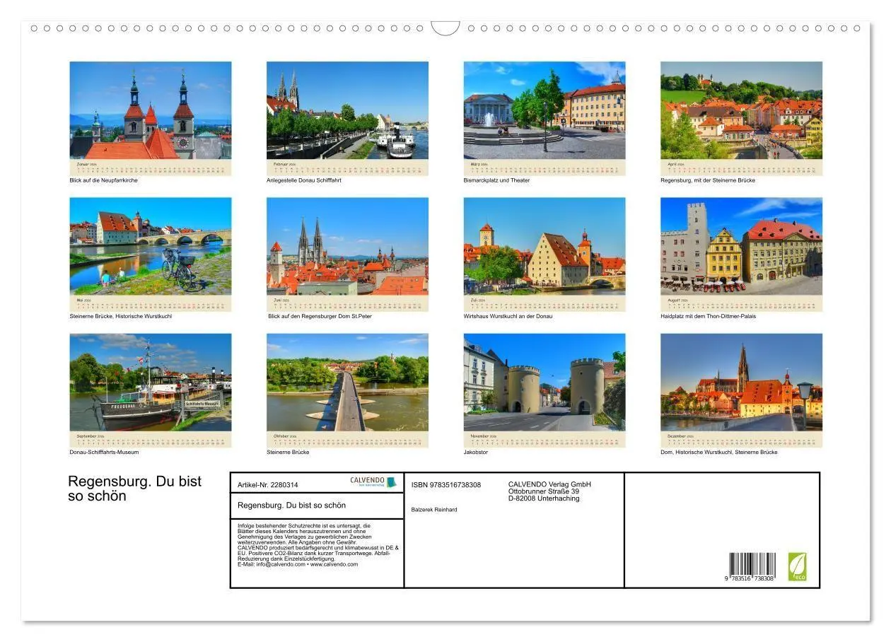 Bild: 9783516738308 | Regensburg. Du bist so schön (Wandkalender 2026 DIN A2 quer),...