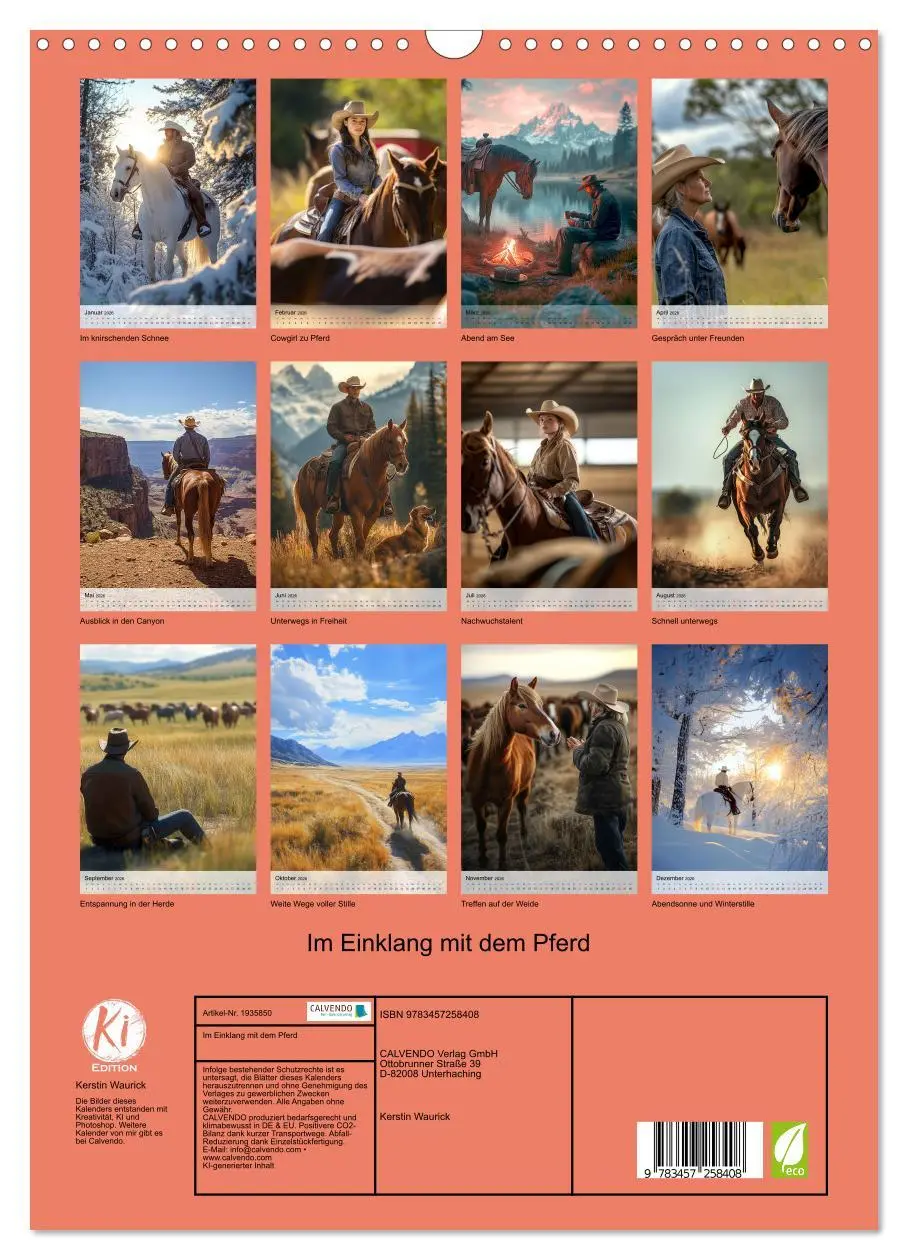 Bild: 9783457258408 | Im Einklang mit dem Pferd (Wandkalender 2026 DIN A3 hoch), CALVENDO...