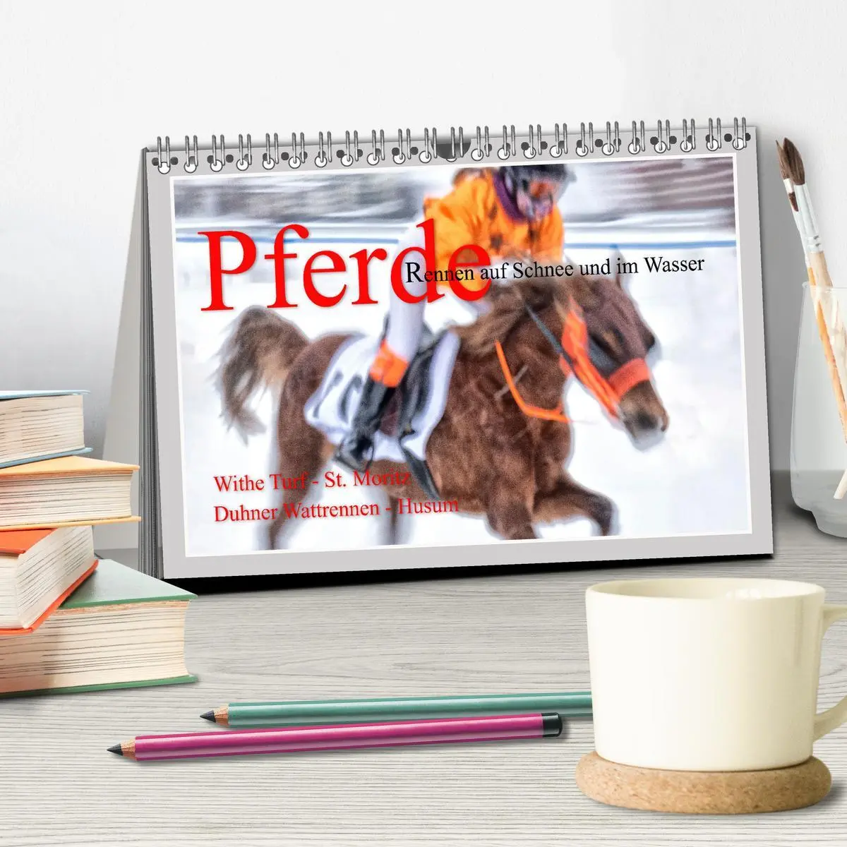 Bild: 9783457638408 | Pferde-Rennen auf Schnee und im Wasser (Tischkalender 2026 DIN A5...