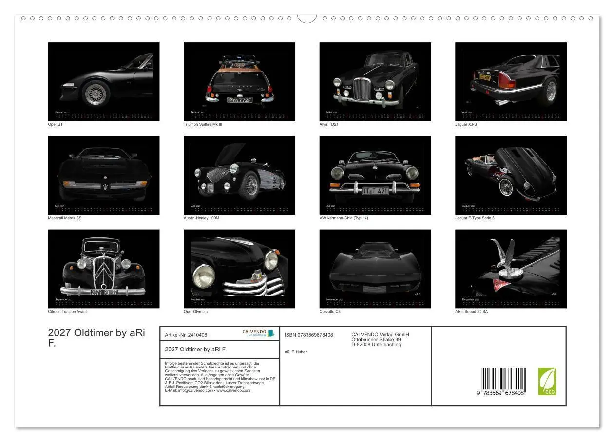 Bild: 9783569678408 | 2027 Oldtimer by aRi F. (hochwertiger Premium Wandkalender 2027 DIN...