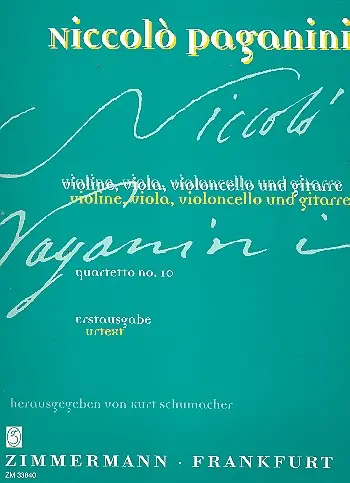 Cover: 9790010338408 | Quartet No.10 In A | (Erstausgabe) | Nicolò Paganini | Buch