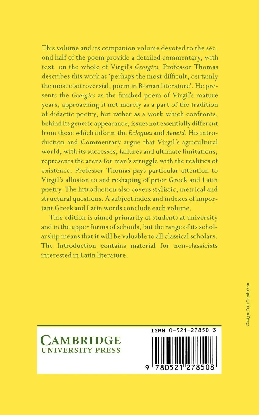Rückseite: 9780521278508 | Virgil Georgics | Virgil | Taschenbuch | Englisch | 2002