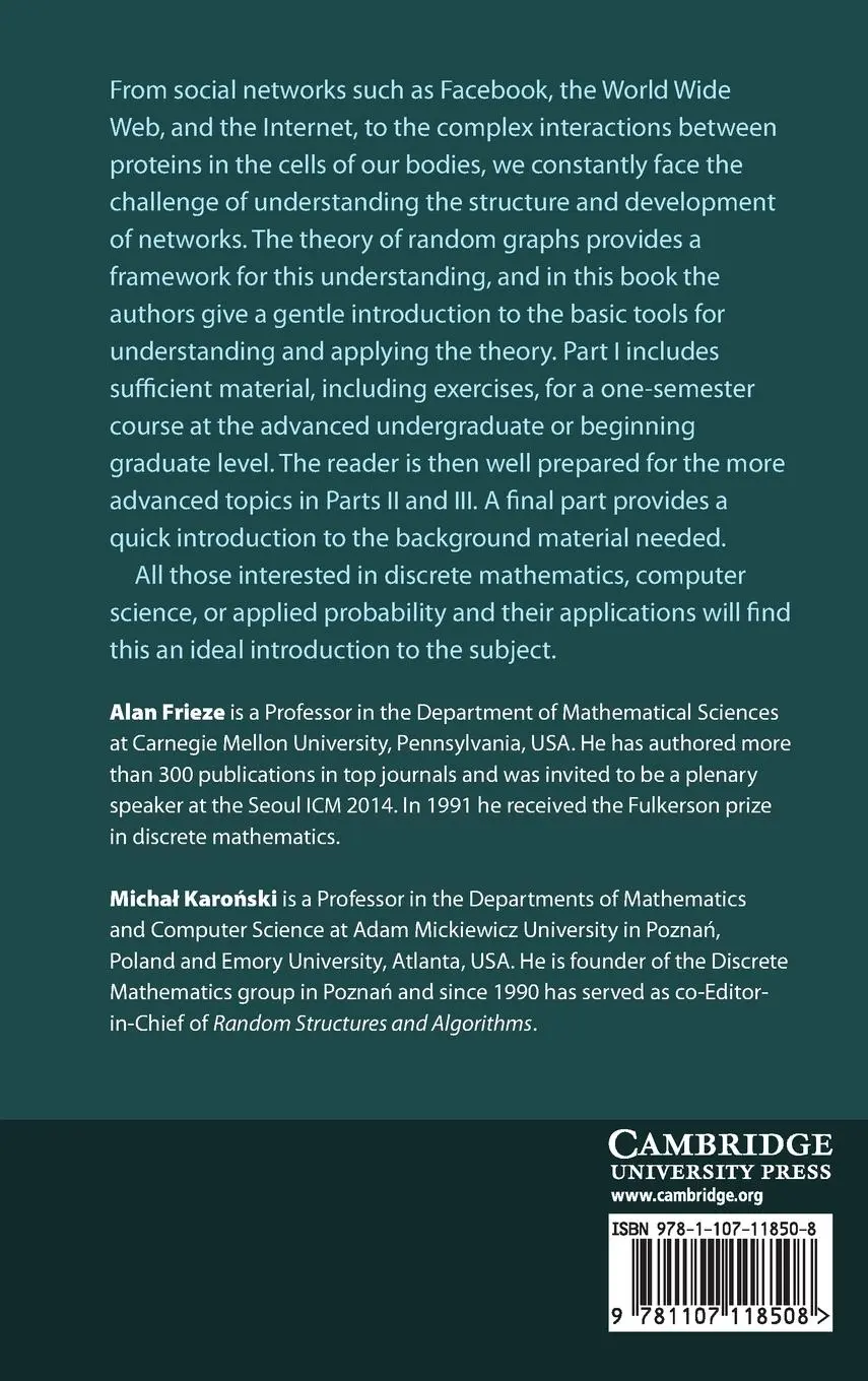 Rückseite: 9781107118508 | Introduction to Random Graphs | Alan Frieze (u. a.) | Buch | Englisch