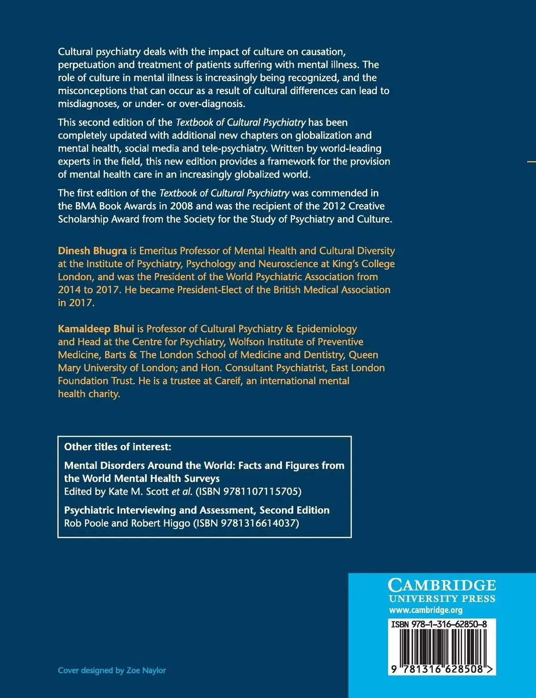 Rückseite: 9781316628508 | Textbook of Cultural Psychiatry | Dinesh Bhugra (u. a.) | Taschenbuch