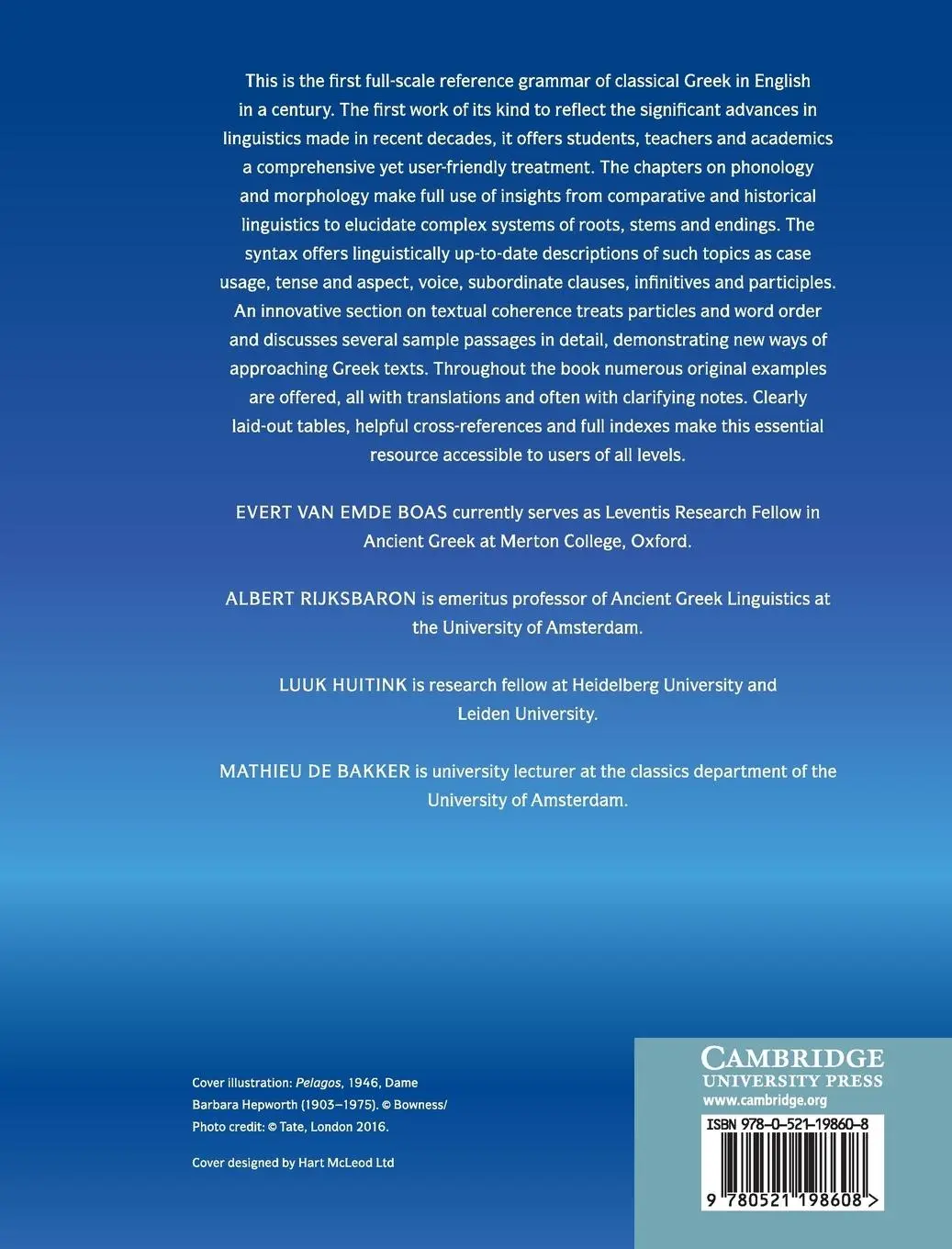 Rückseite: 9780521198608 | The Cambridge Grammar of Classical Greek | Evert van Emde Boas (u. a.)