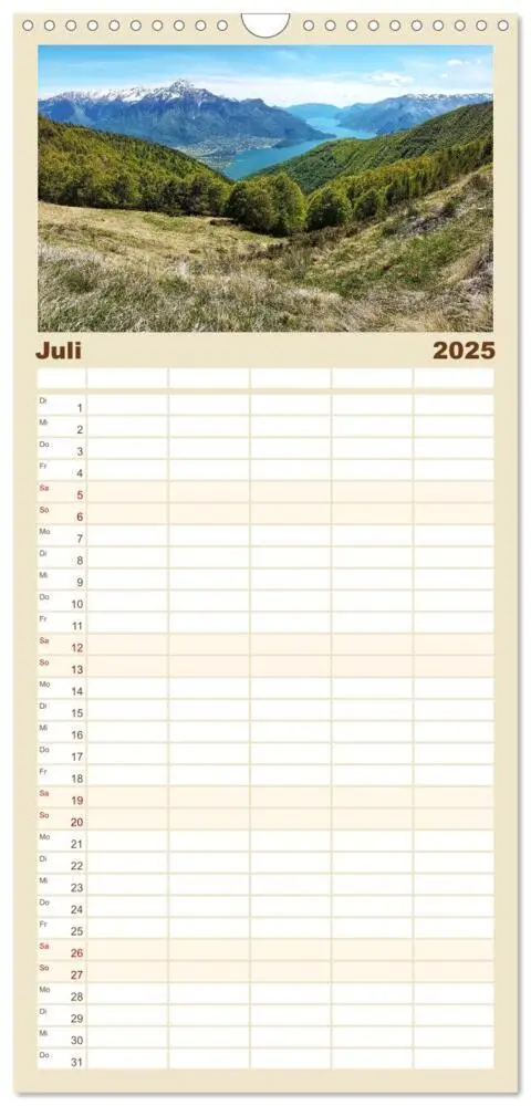 Bild: 9783457098608 | Familienplaner 2025 - Alpen Blick mit 5 Spalten (Wandkalender, 21 x...