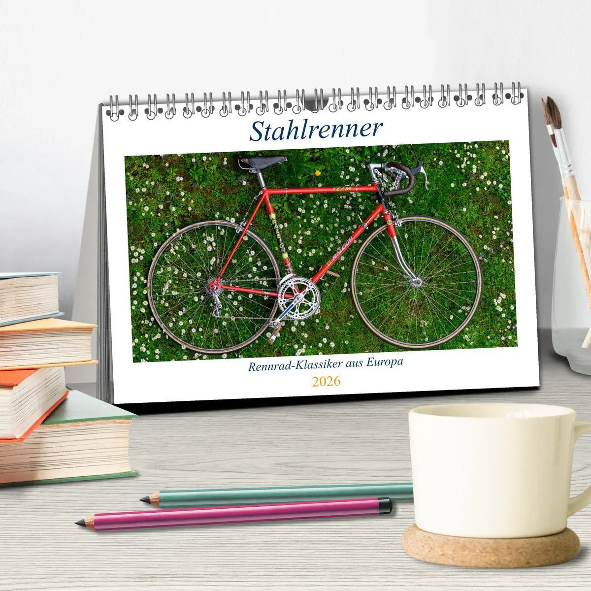 Bild: 9783457548608 | Stahlrenner - Rennrad-Klassiker aus Europa (Tischkalender 2026 DIN...