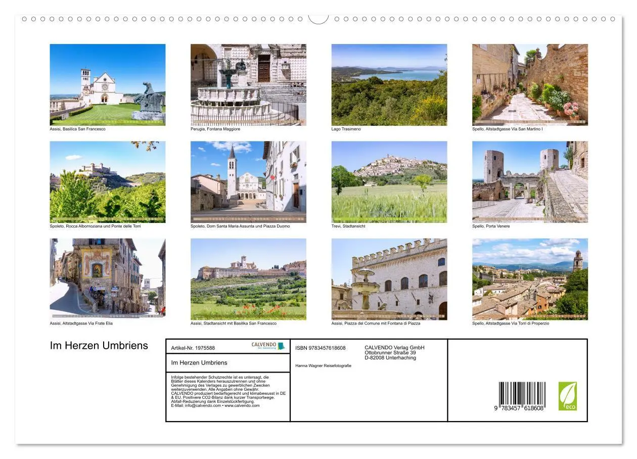 Bild: 9783457618608 | Im Herzen Umbriens (Wandkalender 2026 DIN A2 quer), CALVENDO...