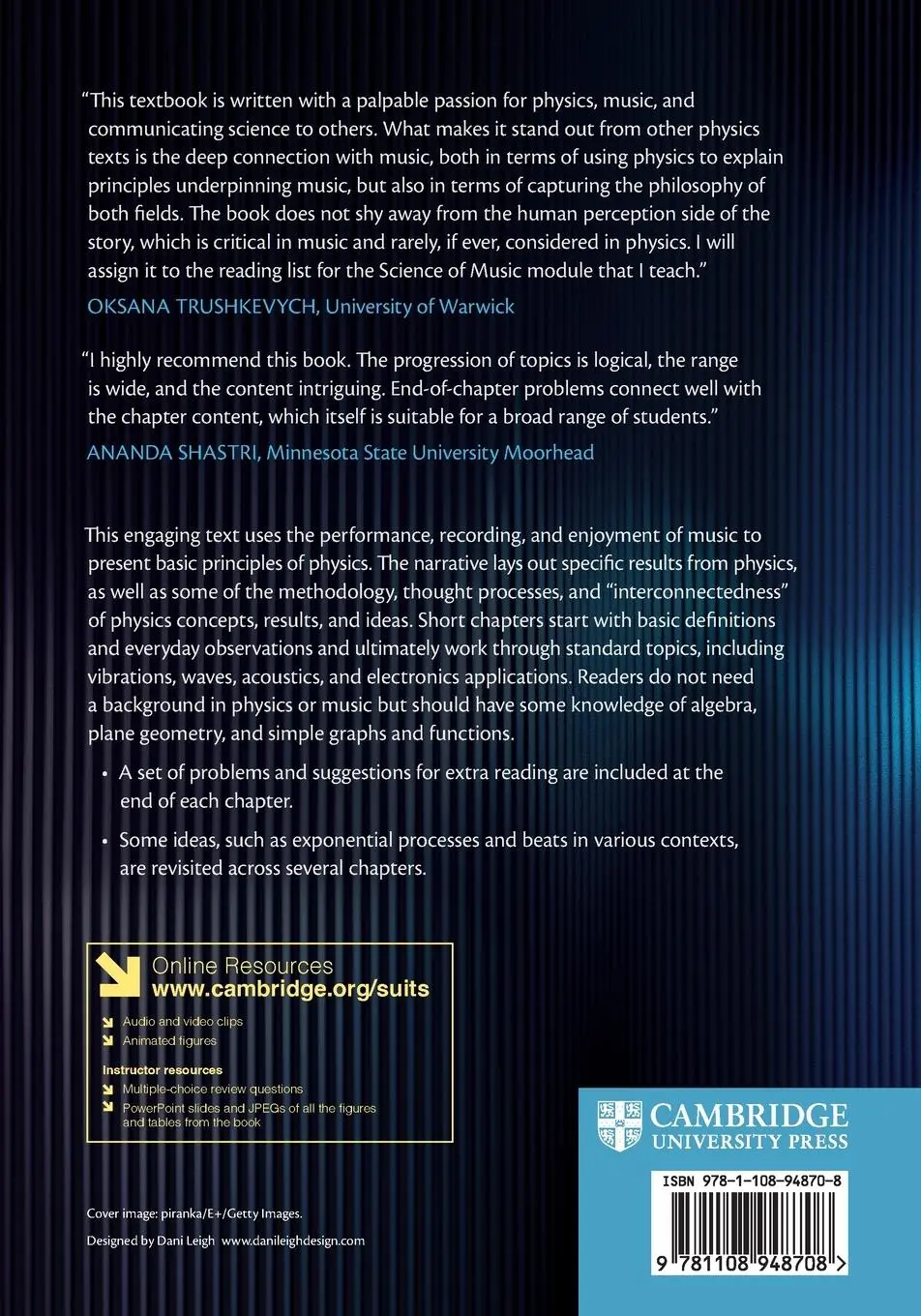 Rückseite: 9781108948708 | Physics Behind Music | An Introduction | Bryan H Suits | Taschenbuch