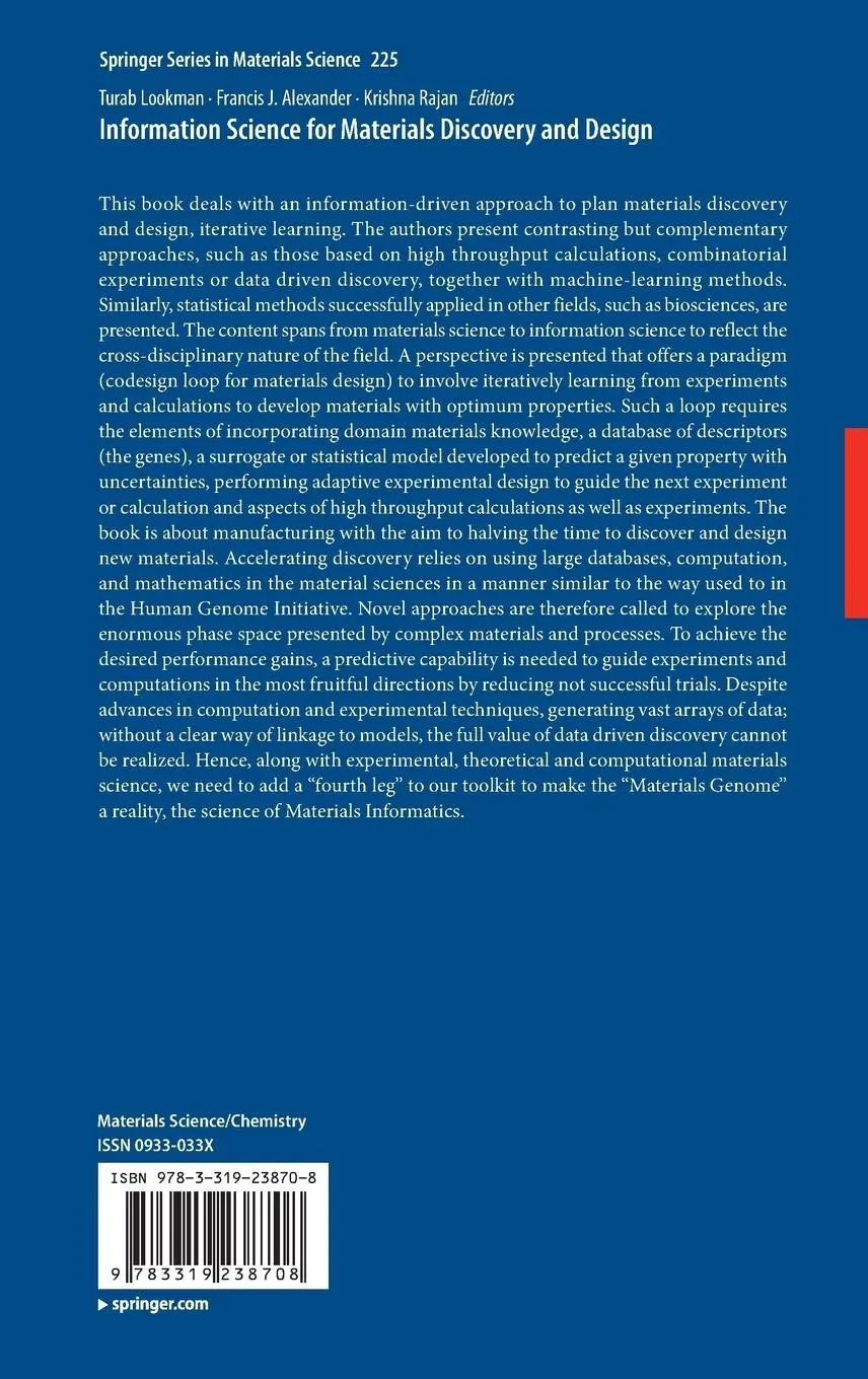 Rückseite: 9783319238708 | Information Science for Materials Discovery and Design | Buch | xvii