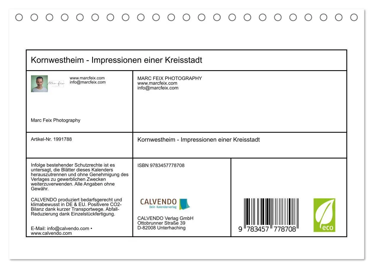 Bild: 9783457778708 | Kornwestheim - Impressionen einer Kreisstadt (Tischkalender 2026...