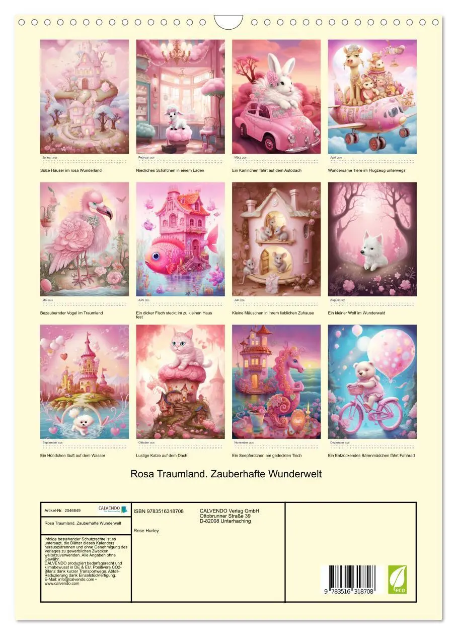 Bild: 9783516318708 | Rosa Traumland. Zauberhafte Wunderwelt (Wandkalender 2026 DIN A3...