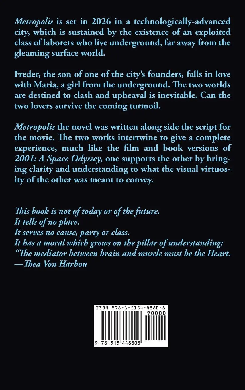 Rückseite: 9781515448808 | Metropolis | Thea Von Harbou | Buch | Englisch | 2020