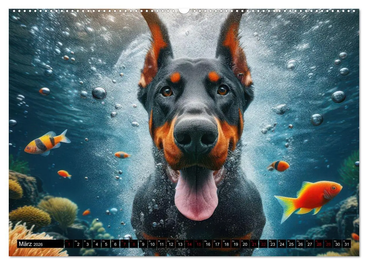 Bild: 9783457388808 | Badespaß - Hunde unter Wasser (Wandkalender 2026 DIN A2 quer),...