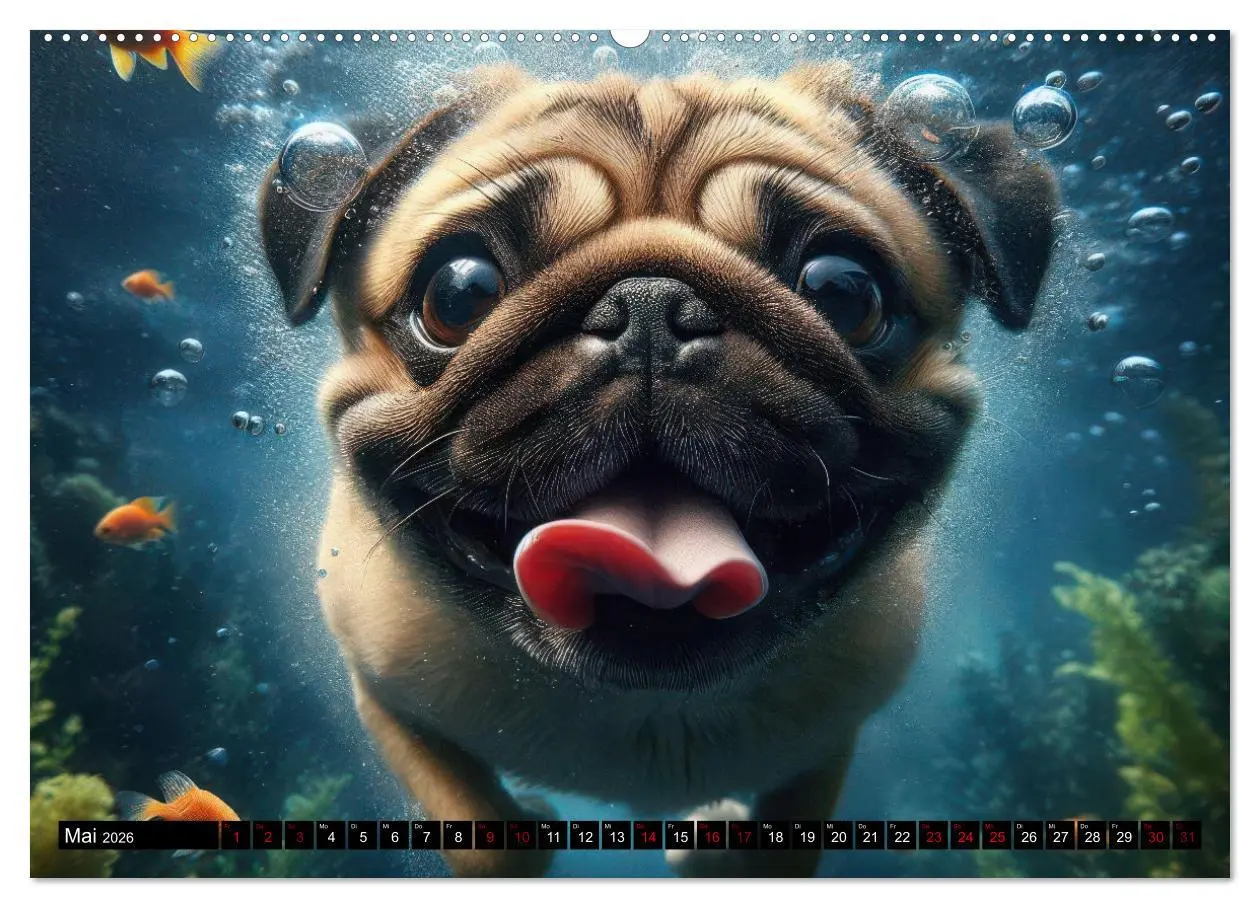 Bild: 9783457388808 | Badespaß - Hunde unter Wasser (Wandkalender 2026 DIN A2 quer),...