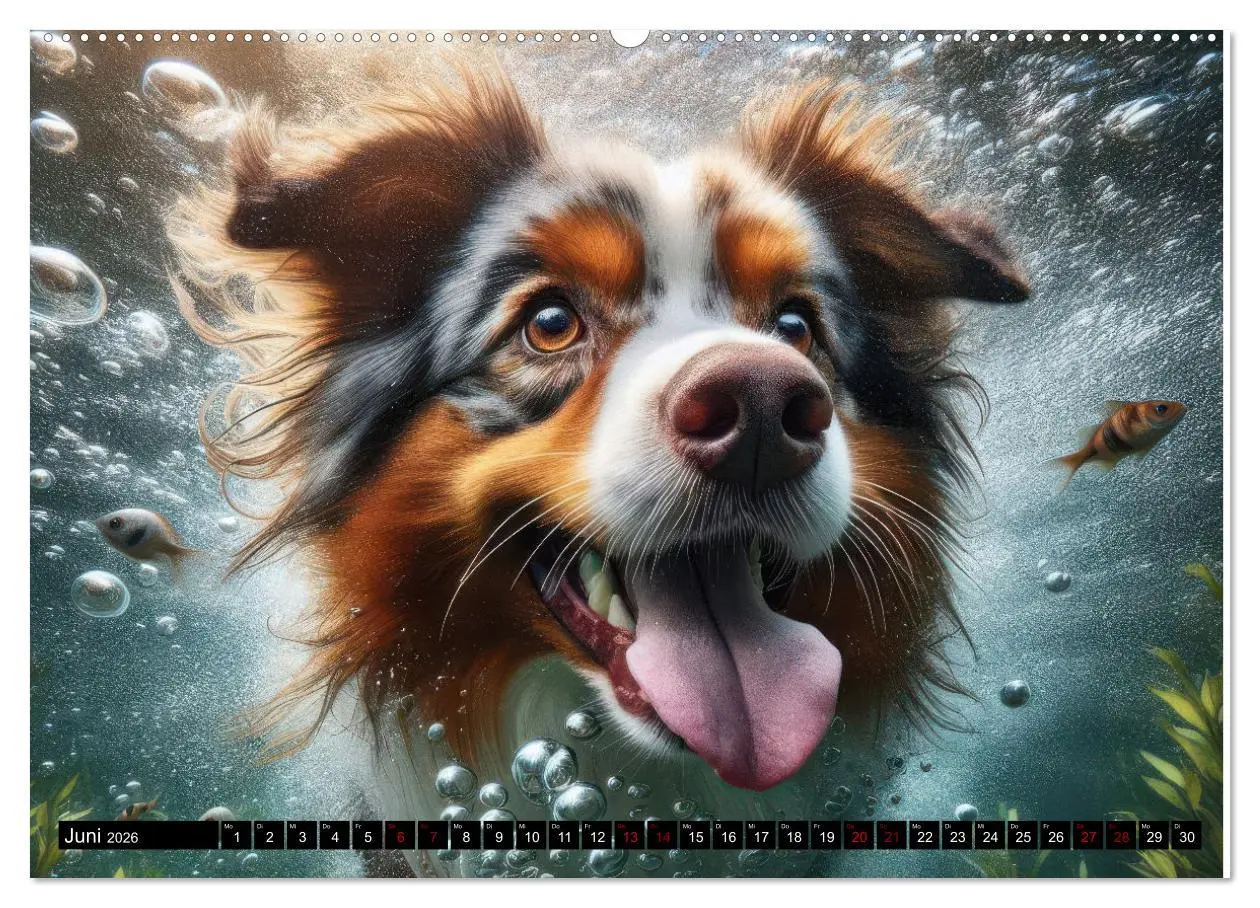 Bild: 9783457388808 | Badespaß - Hunde unter Wasser (Wandkalender 2026 DIN A2 quer),...