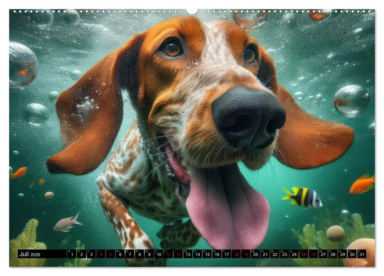 Bild: 9783457388808 | Badespaß - Hunde unter Wasser (Wandkalender 2026 DIN A2 quer),...