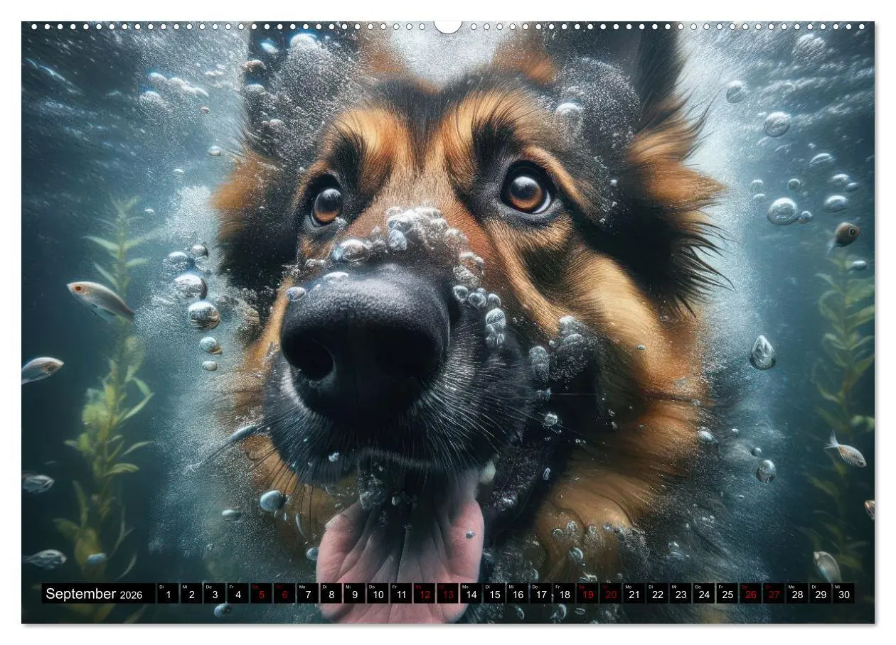 Bild: 9783457388808 | Badespaß - Hunde unter Wasser (Wandkalender 2026 DIN A2 quer),...