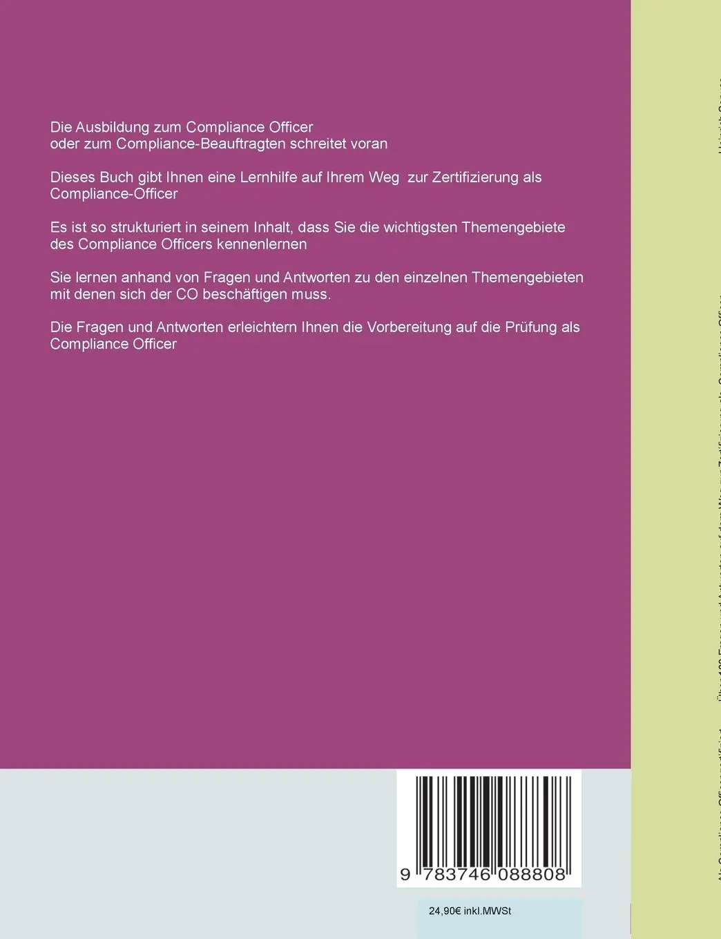 Rückseite: 9783746088808 | Als Compliance Officer zertifiziert | Heinrich Serwas | Taschenbuch