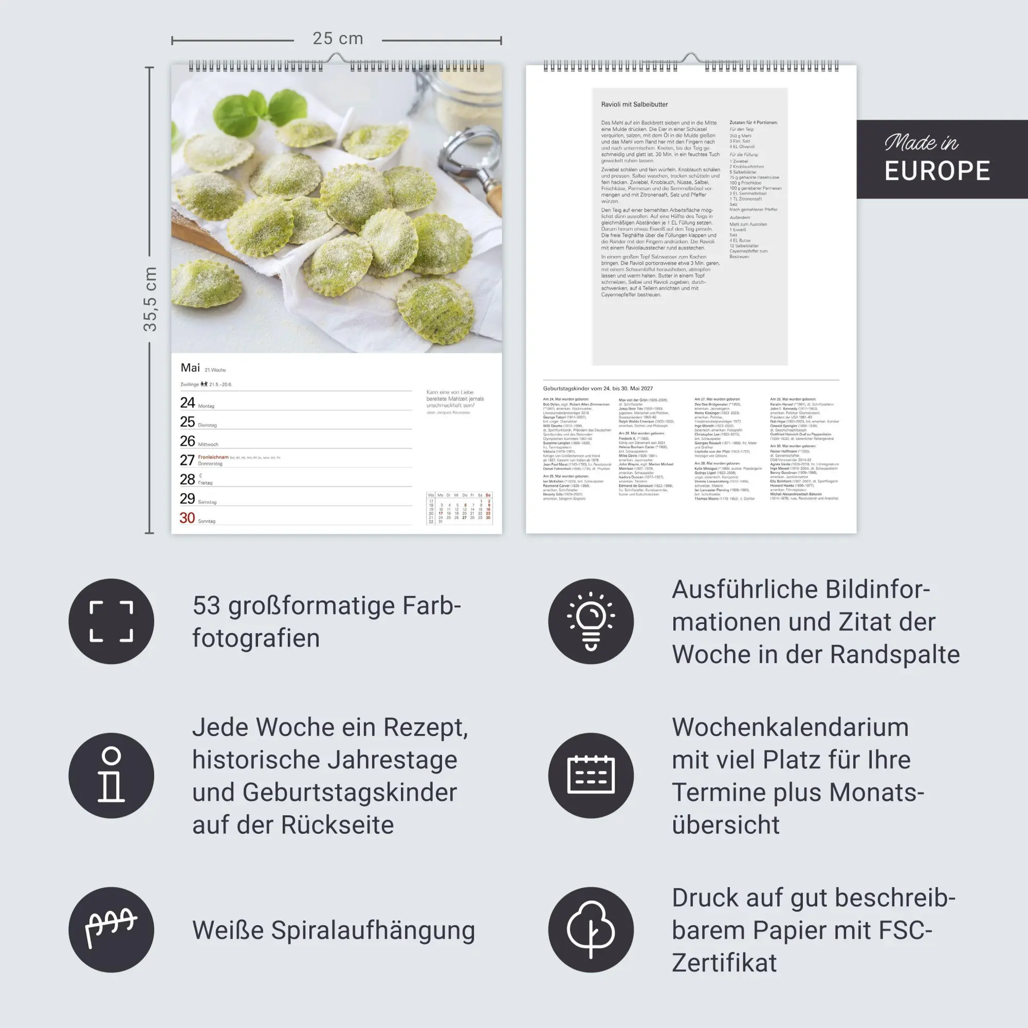 Bild: 9783840038808 | Küchenkalender Wochenplaner 2027 - 53 inspirierende Fotografien | 2027