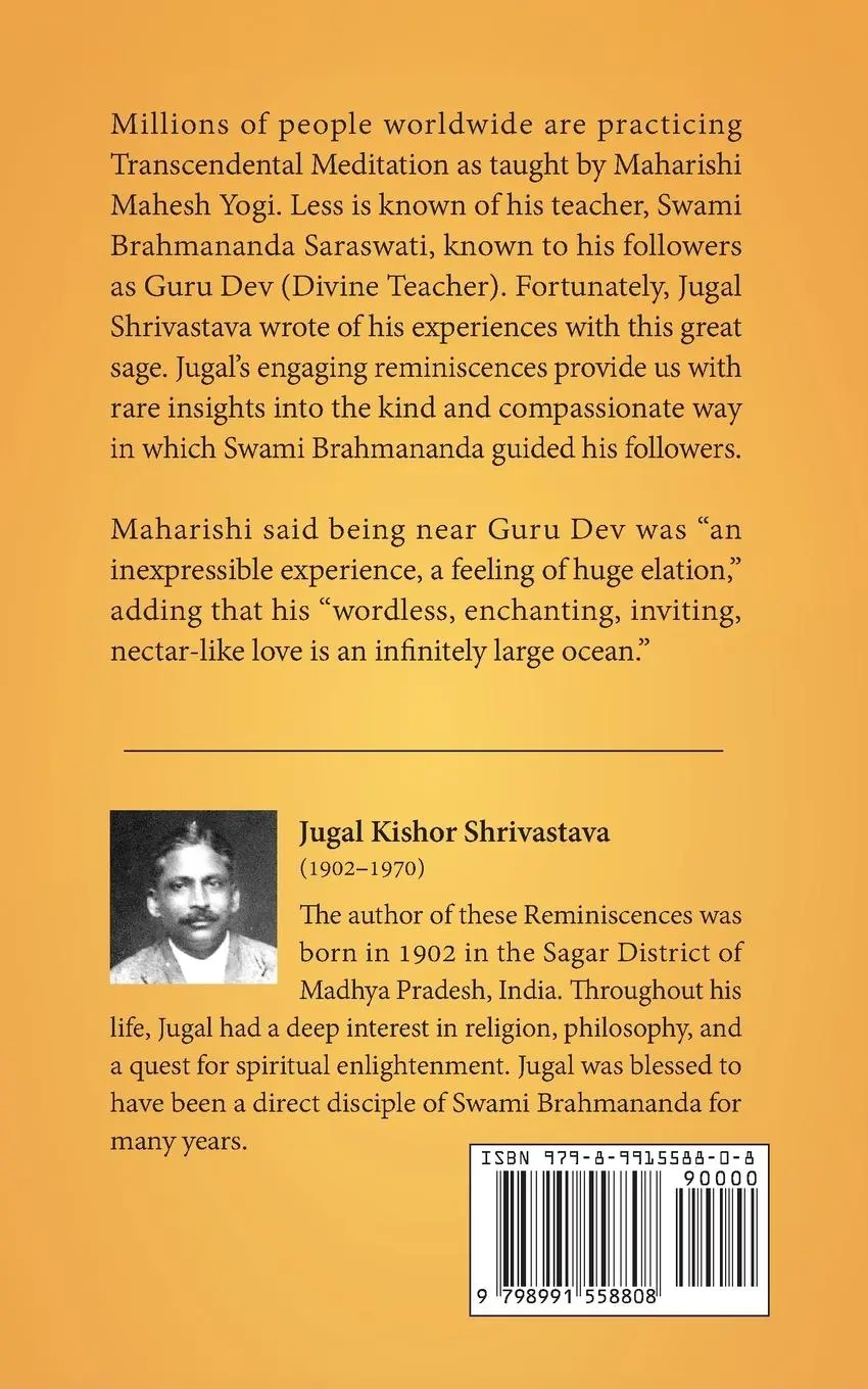 Rückseite: 9798991558808 | My Reminiscences of Guru Dev, Swami Brahmananda Saraswati | Buch