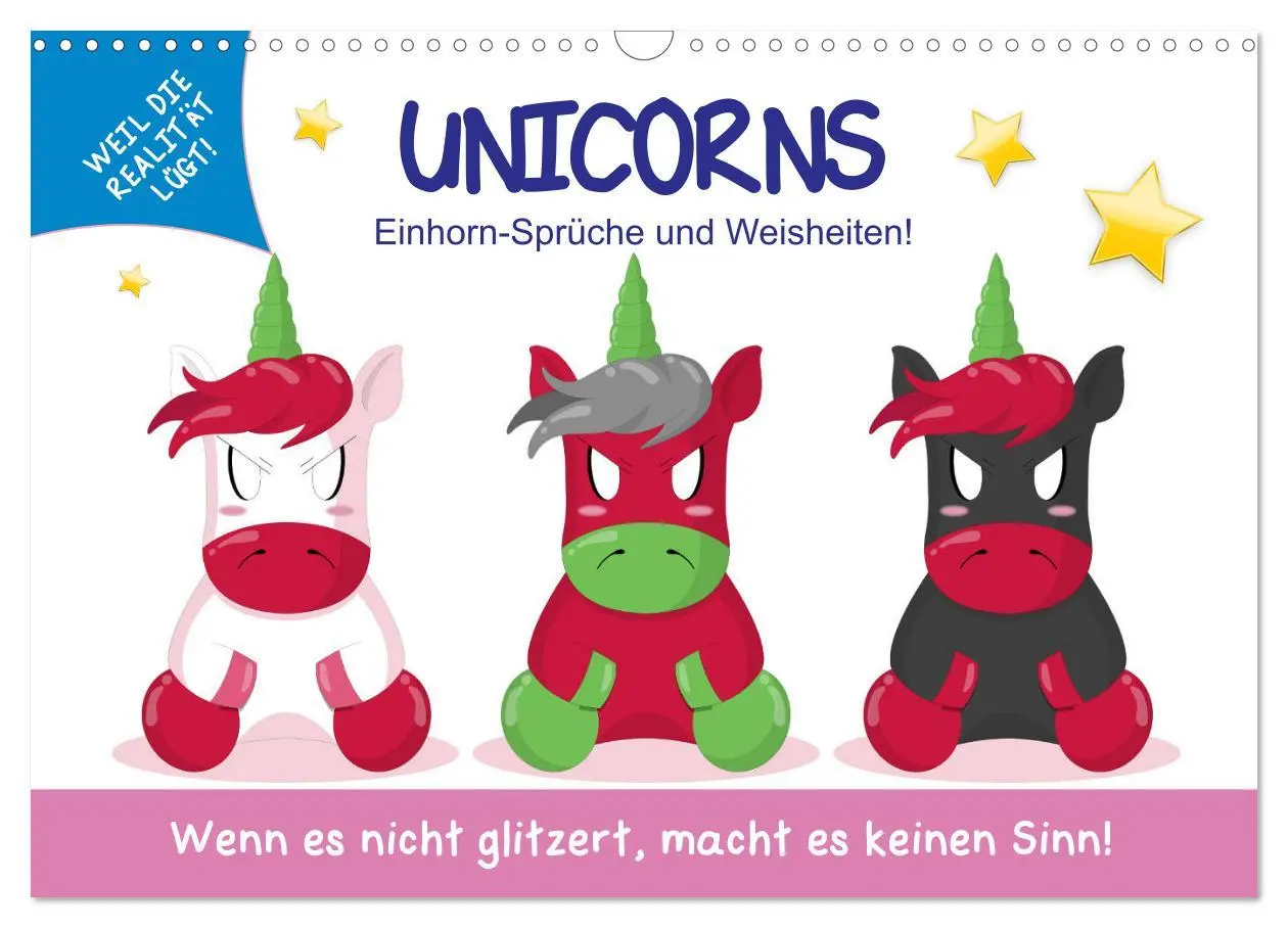 Cover: 9783457758908 | Unicorns. Einhorn-Sprüche und Weisheiten! (Wandkalender 2026 DIN A3...