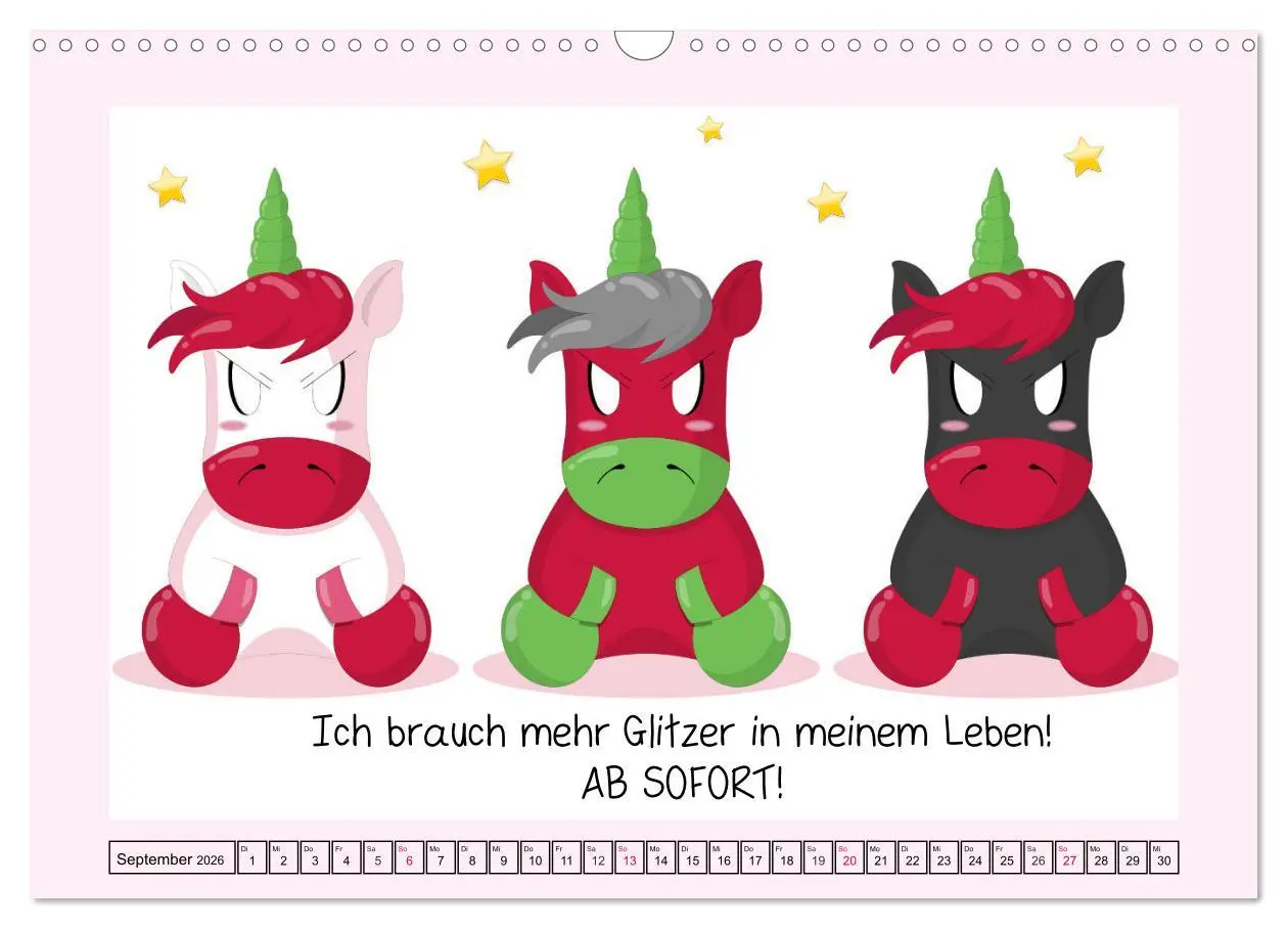 Bild: 9783457758908 | Unicorns. Einhorn-Sprüche und Weisheiten! (Wandkalender 2026 DIN A3...