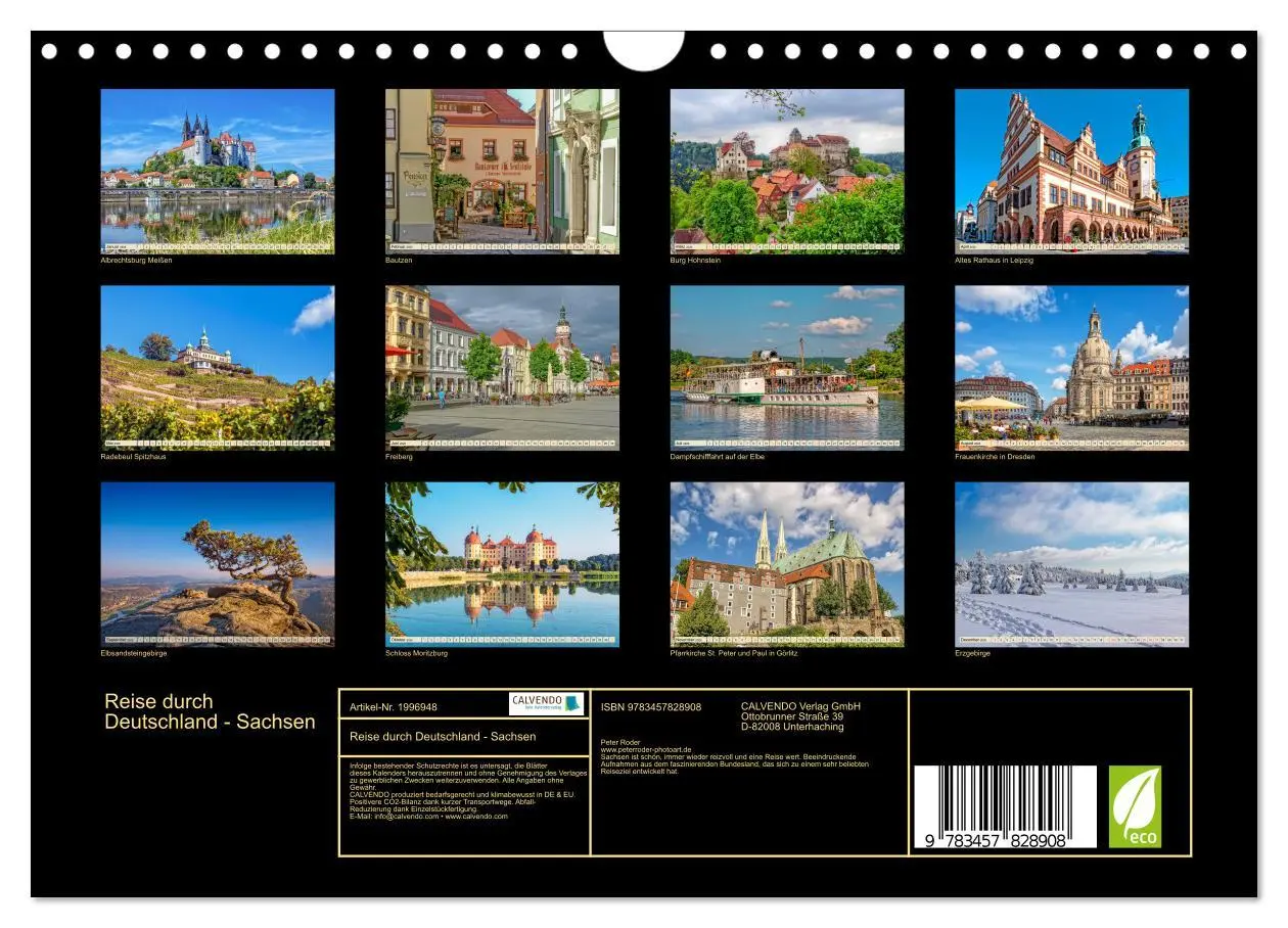 Bild: 9783457828908 | Reise durch Deutschland - Sachsen (Wandkalender 2026 DIN A4 quer),...