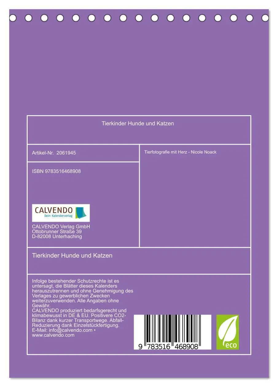 Bild: 9783516468908 | Tierkinder Hunde und Katzen (Tischkalender 2026 DIN A5 hoch),...