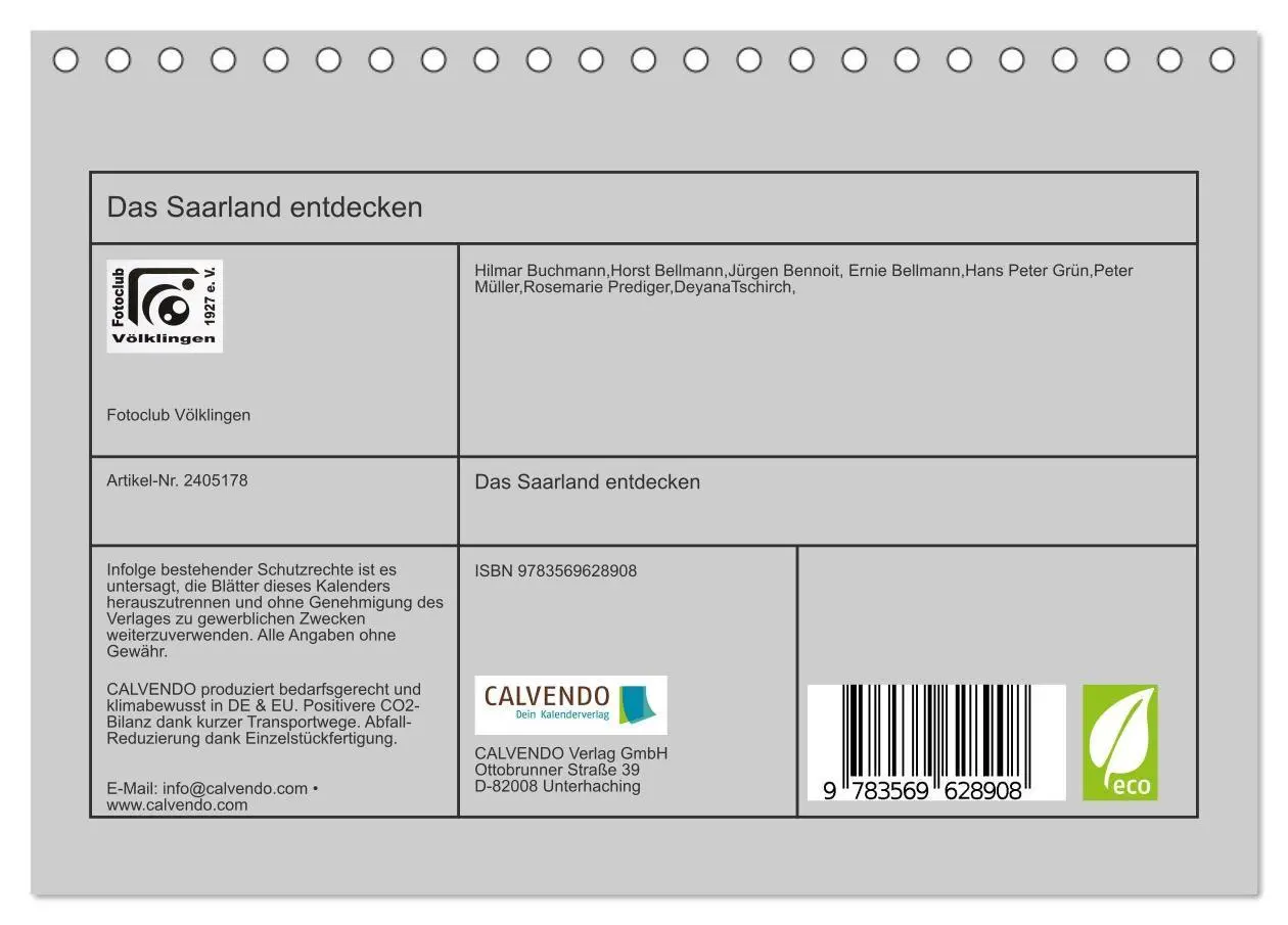 Bild: 9783569628908 | Das Saarland entdecken (Tischkalender 2027 DIN A5 quer), CALVENDO...