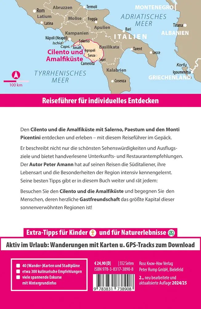 Rückseite: 9783831738908 | Reise Know-How Reiseführer Cilento und Amalfiküste | Peter Amann