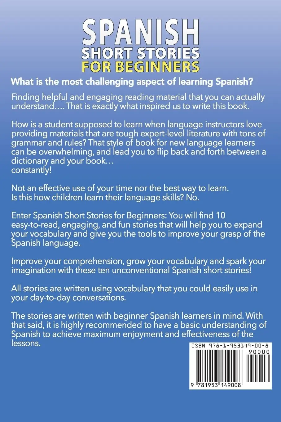 Rückseite: 9781953149008 | Spanish Short Stories for Beginners | Touri Language Learning | Buch