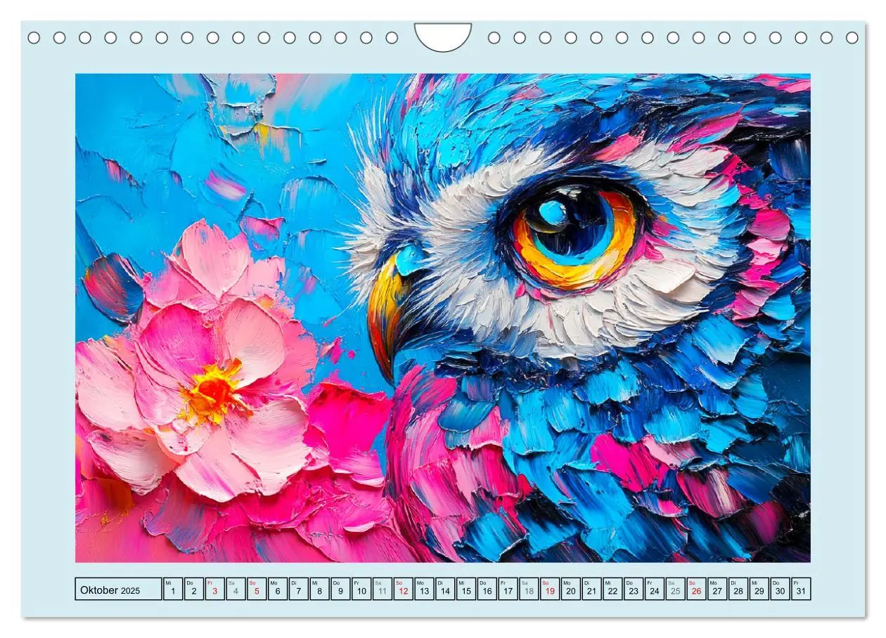 Bild: 9783457199008 | Eulen. Entzückende Paintings (Wandkalender 2025 DIN A4 quer),...
