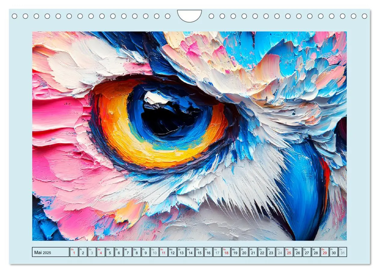 Bild: 9783457199008 | Eulen. Entzückende Paintings (Wandkalender 2025 DIN A4 quer),...