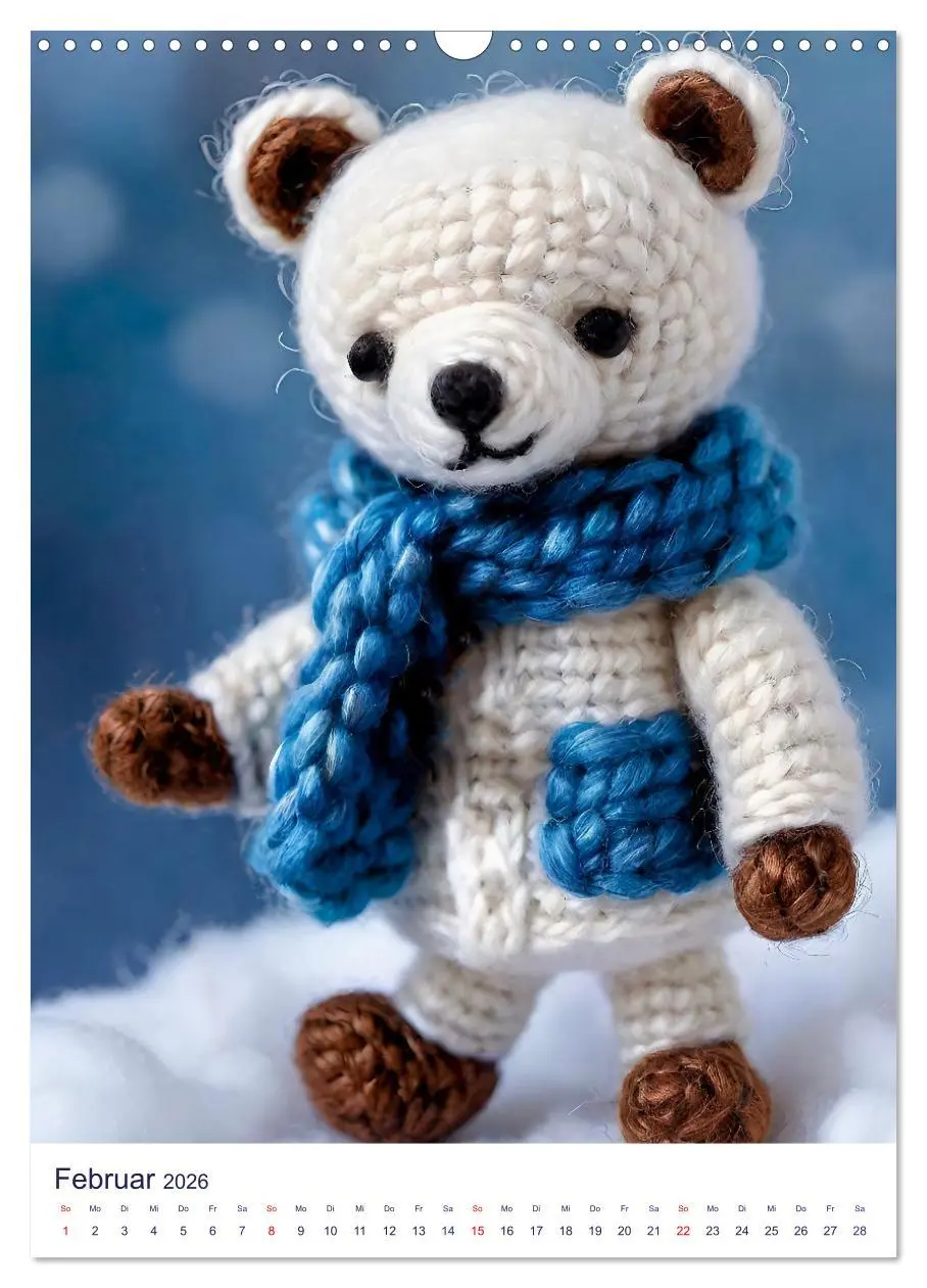 Bild: 9783457269008 | Teddys aus Wolle (Wandkalender 2026 DIN A3 hoch), CALVENDO...
