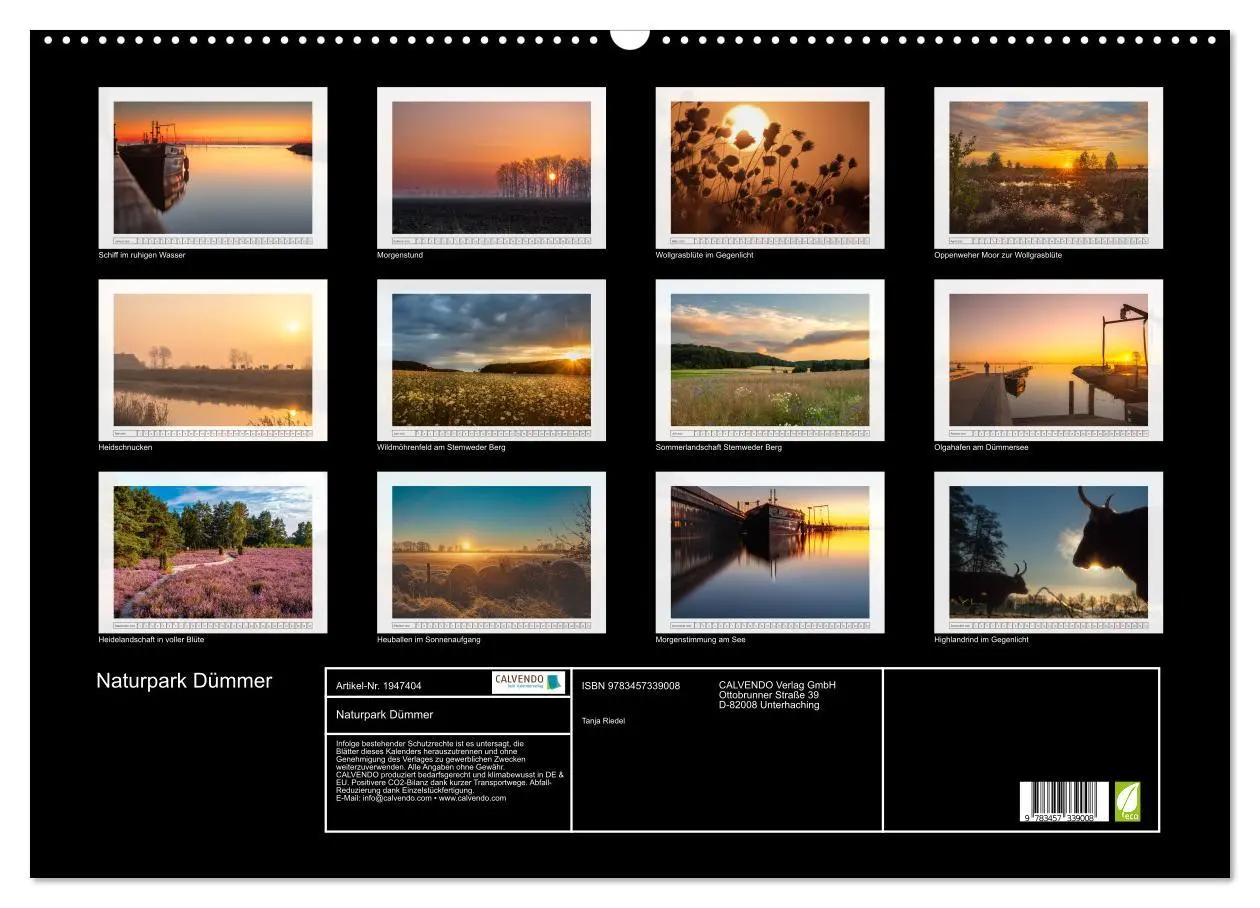 Bild: 9783457339008 | Naturpark Dümmer (Wandkalender 2026 DIN A2 quer), CALVENDO...