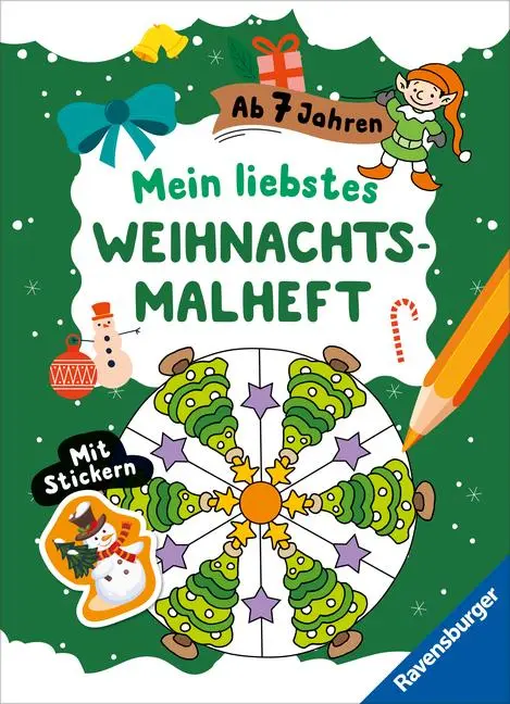 Cover: 9783473489008 | Mein liebstes Weihnachtsmalheft mit Stickern ab 7 | Roger De Klerk