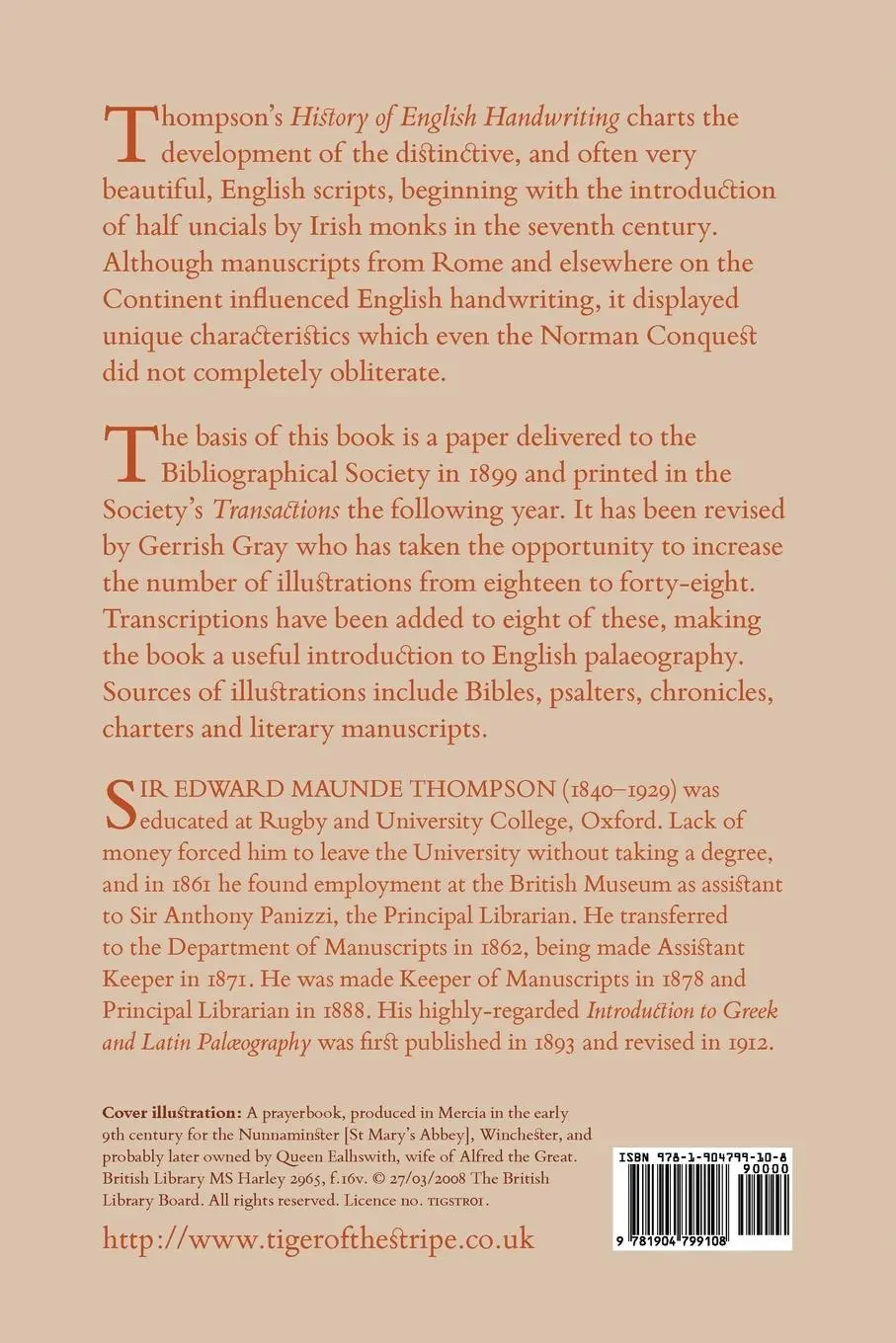 Rückseite: 9781904799108 | The History of English Handwriting Ad 700-1400 | Thompson (u. a.)