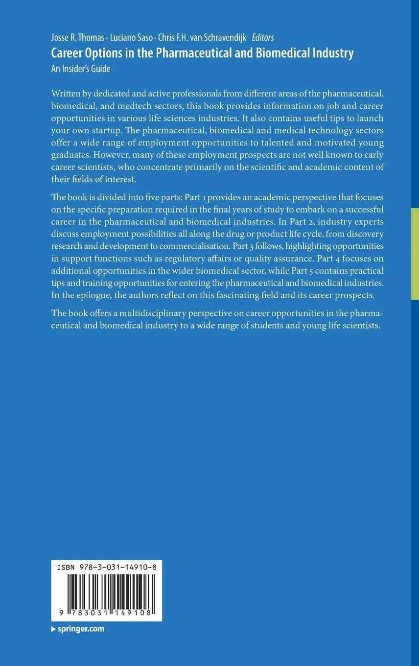 Rückseite: 9783031149108 | Career Options in the Pharmaceutical and Biomedical Industry | Buch
