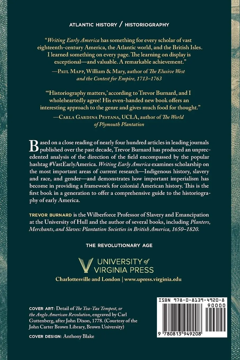 Rückseite: 9780813949208 | Writing Early America | From Empire to Revolution | Trevor Burnard