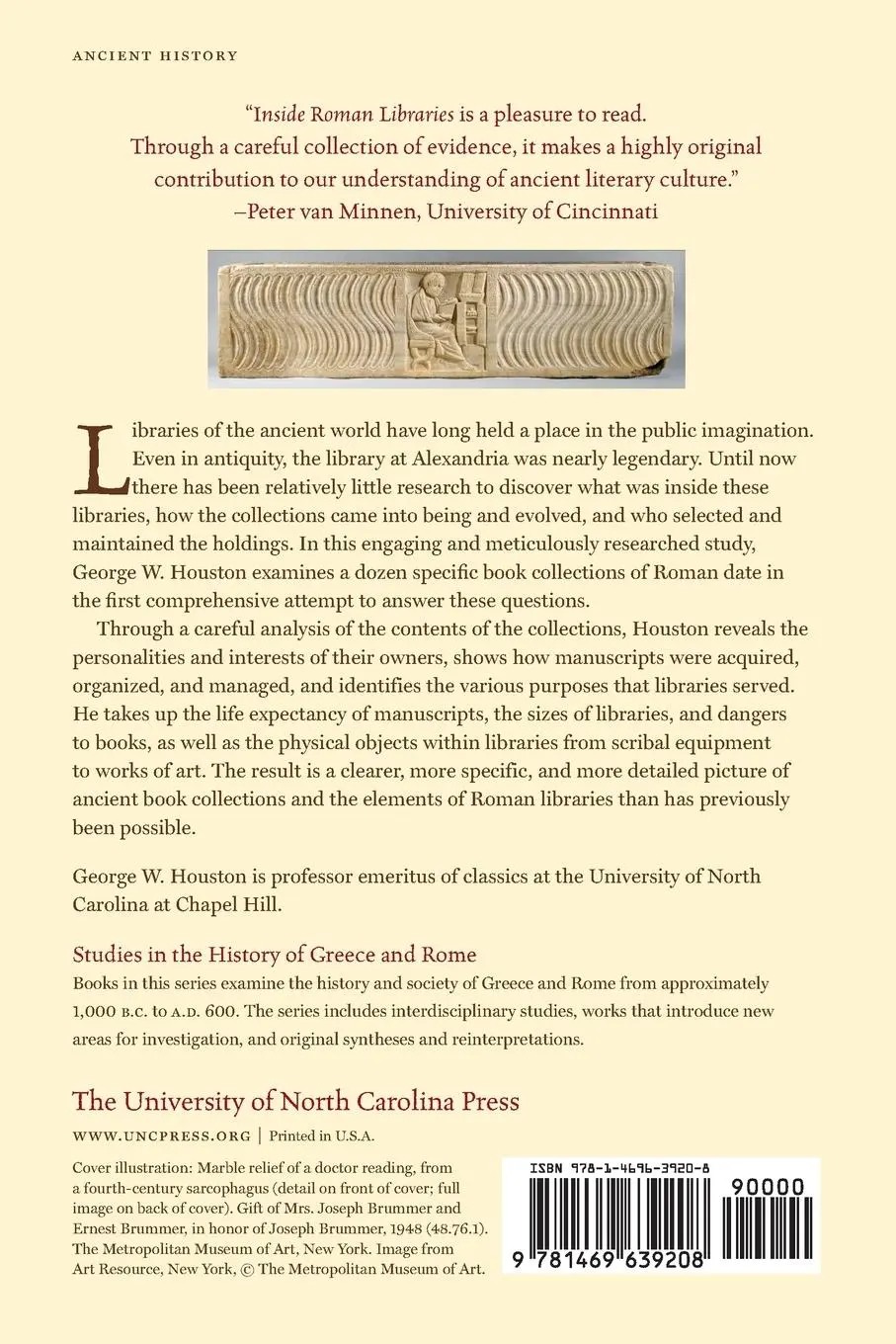 Rückseite: 9781469639208 | Inside Roman Libraries | George W. Houston | Taschenbuch | Englisch