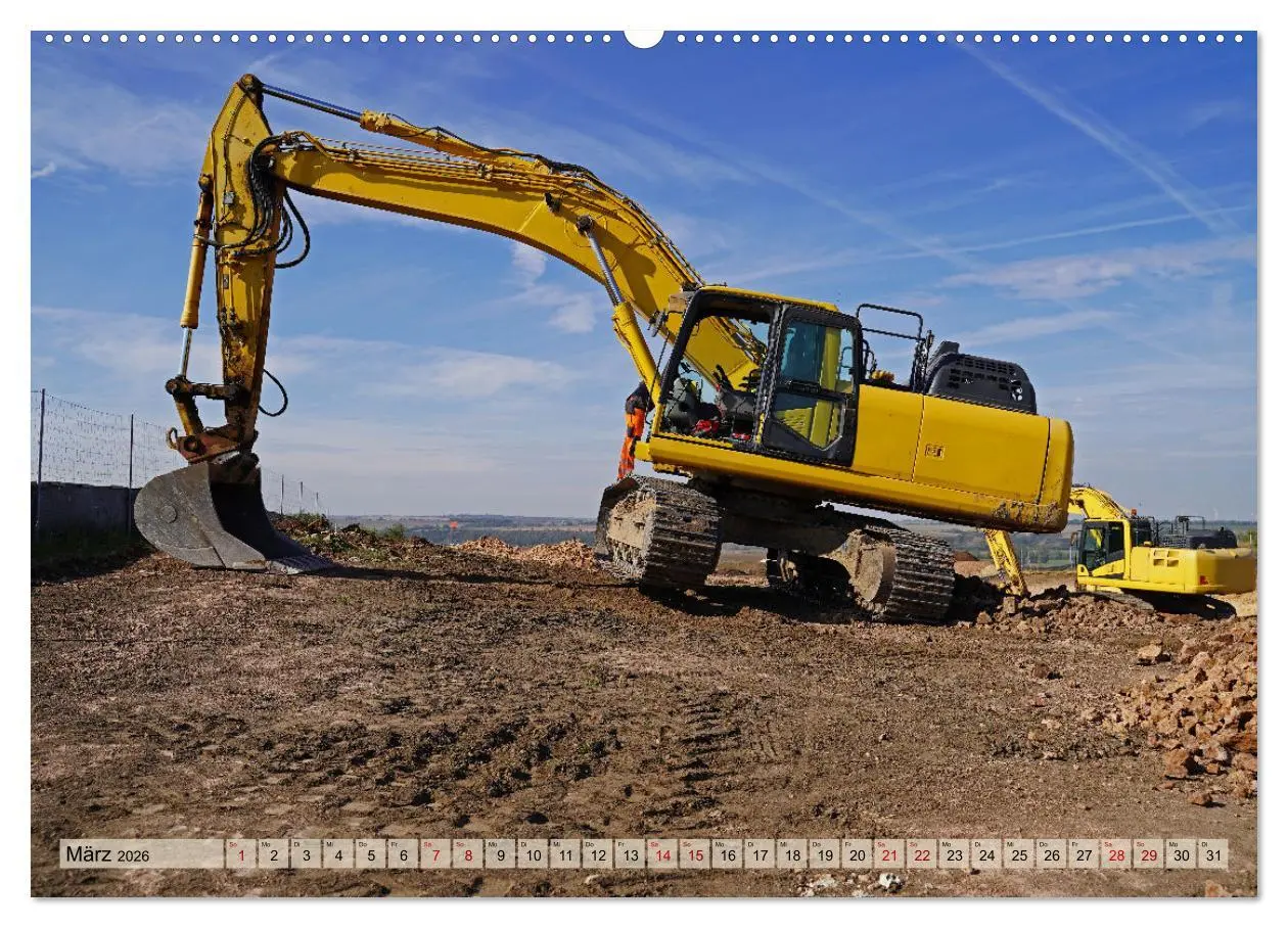 Bild: 9783457319208 | Bagger im Einsatz (Wandkalender 2026 DIN A2 quer), CALVENDO...