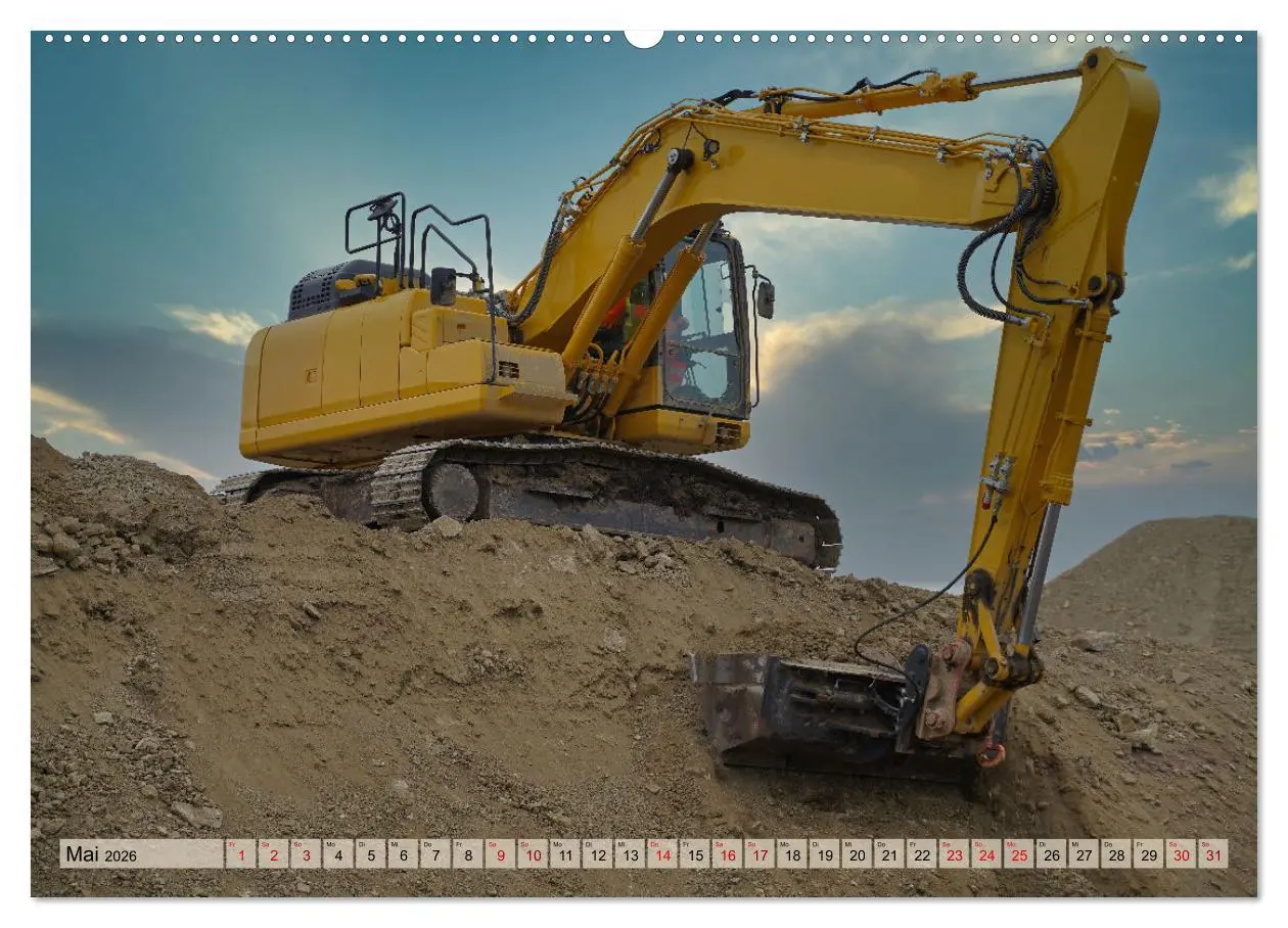 Bild: 9783457319208 | Bagger im Einsatz (Wandkalender 2026 DIN A2 quer), CALVENDO...
