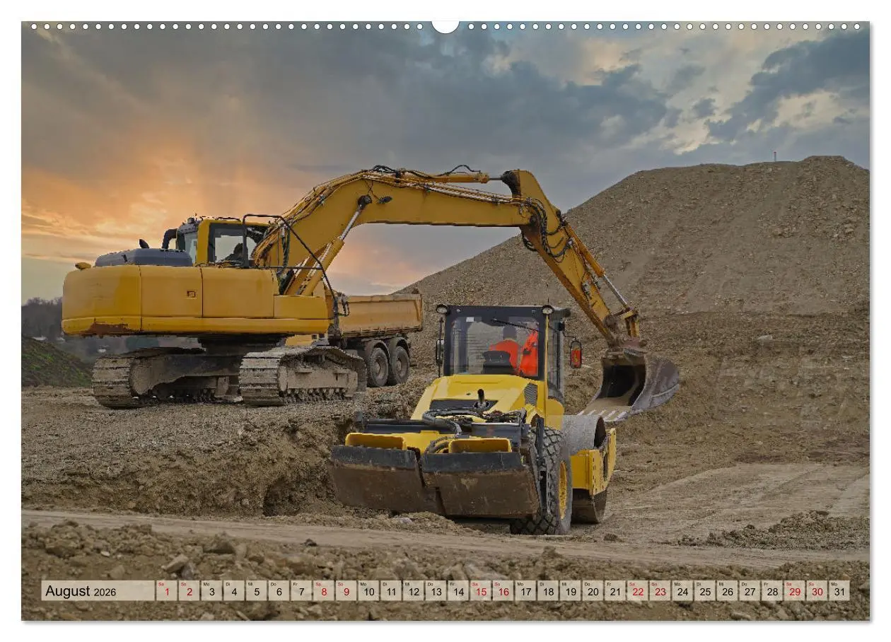 Bild: 9783457319208 | Bagger im Einsatz (Wandkalender 2026 DIN A2 quer), CALVENDO...