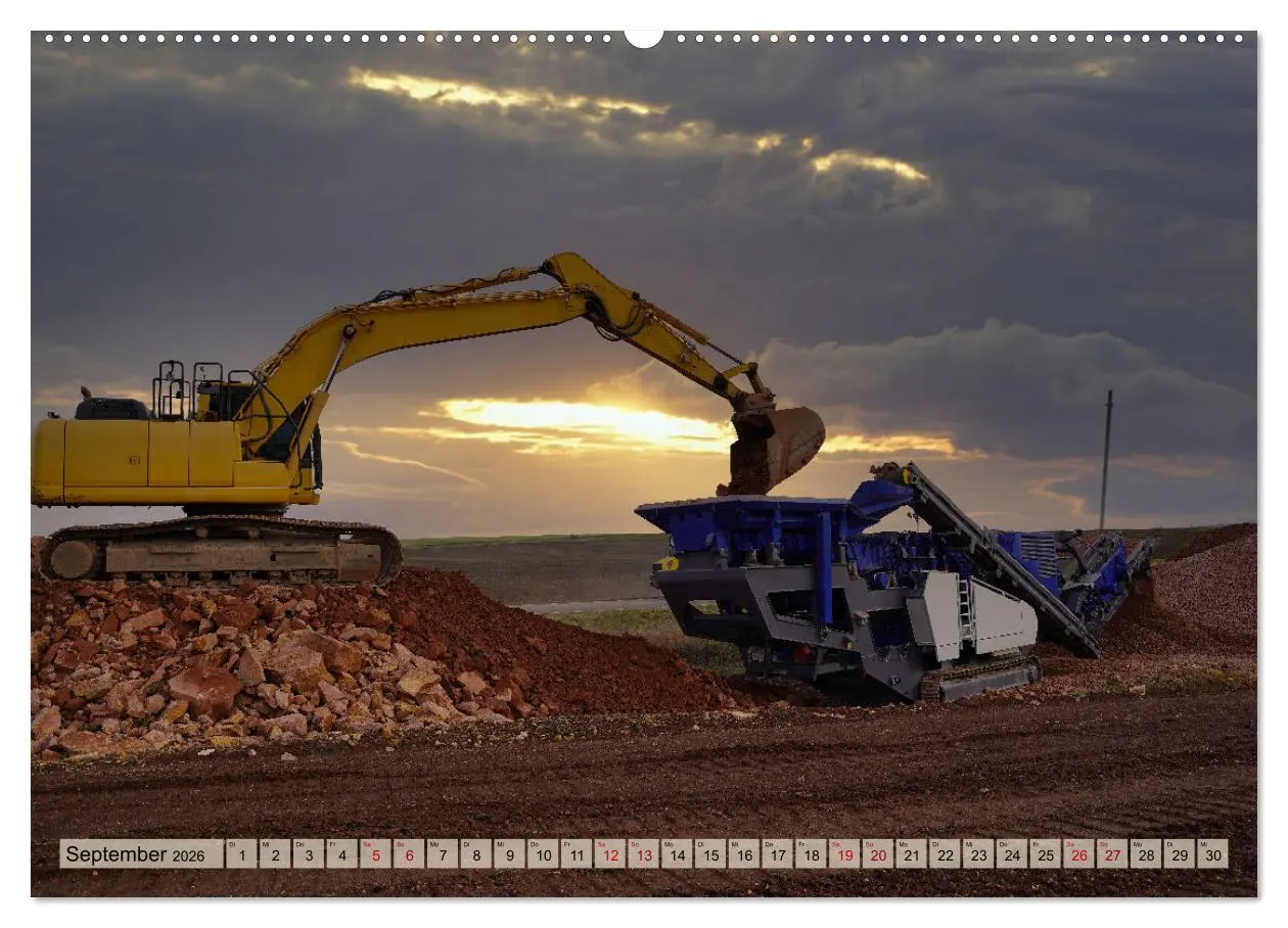 Bild: 9783457319208 | Bagger im Einsatz (Wandkalender 2026 DIN A2 quer), CALVENDO...