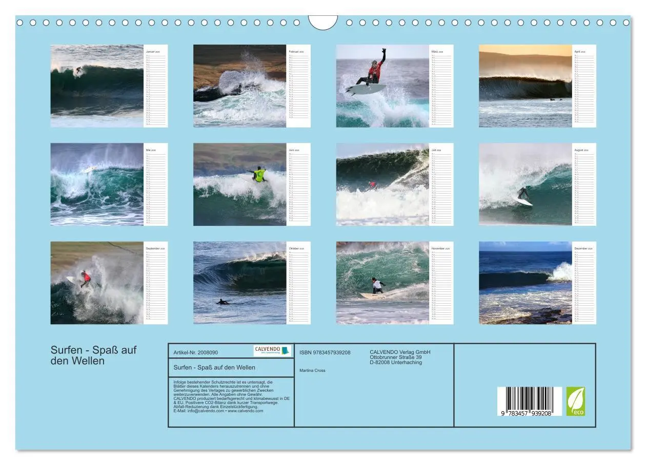 Bild: 9783457939208 | Surfen - Spaß auf den Wellen (Wandkalender 2026 DIN A3 quer),...